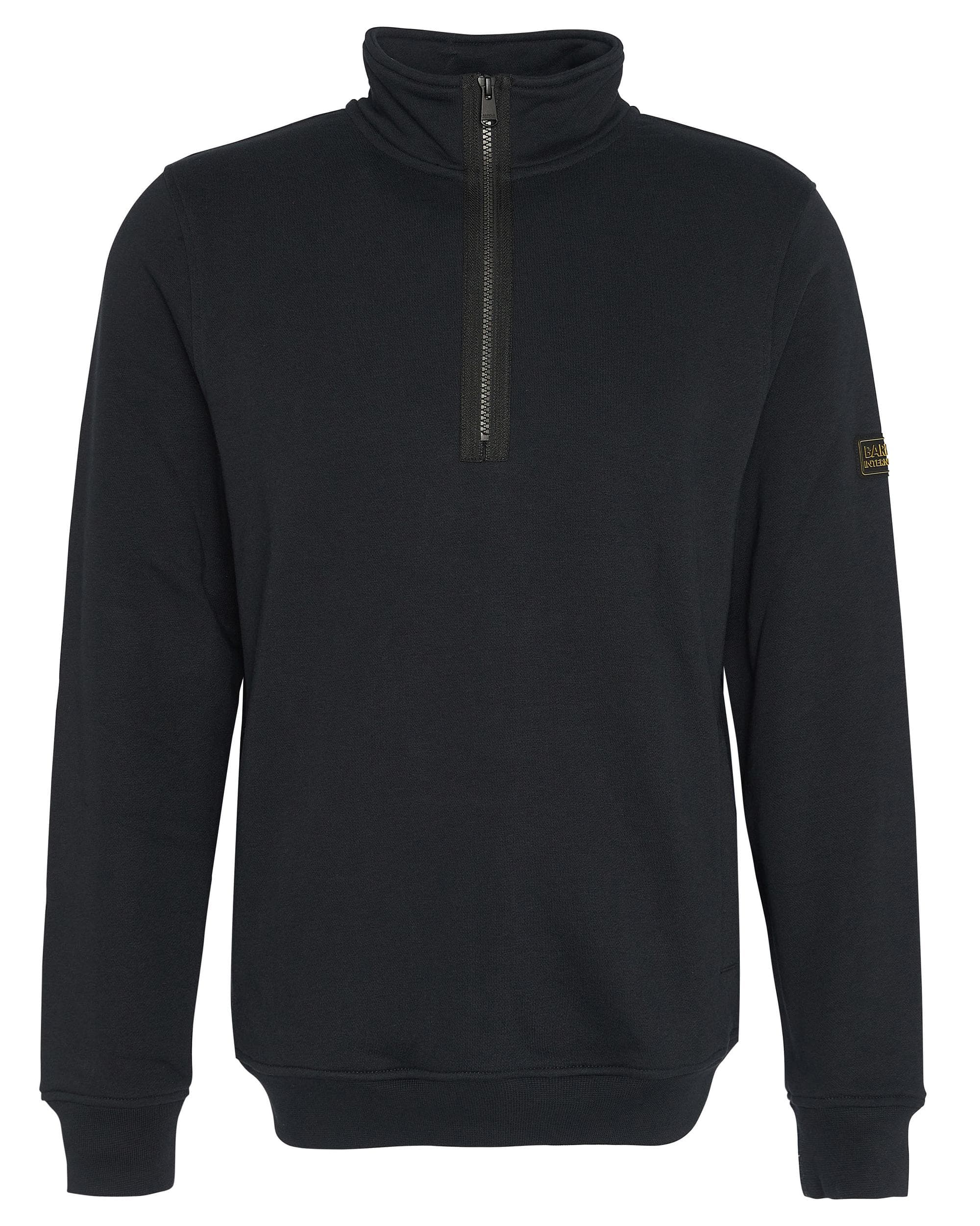 Barbour International Outline Mens Funnel Neck Sweatshirt - Black - Image 8