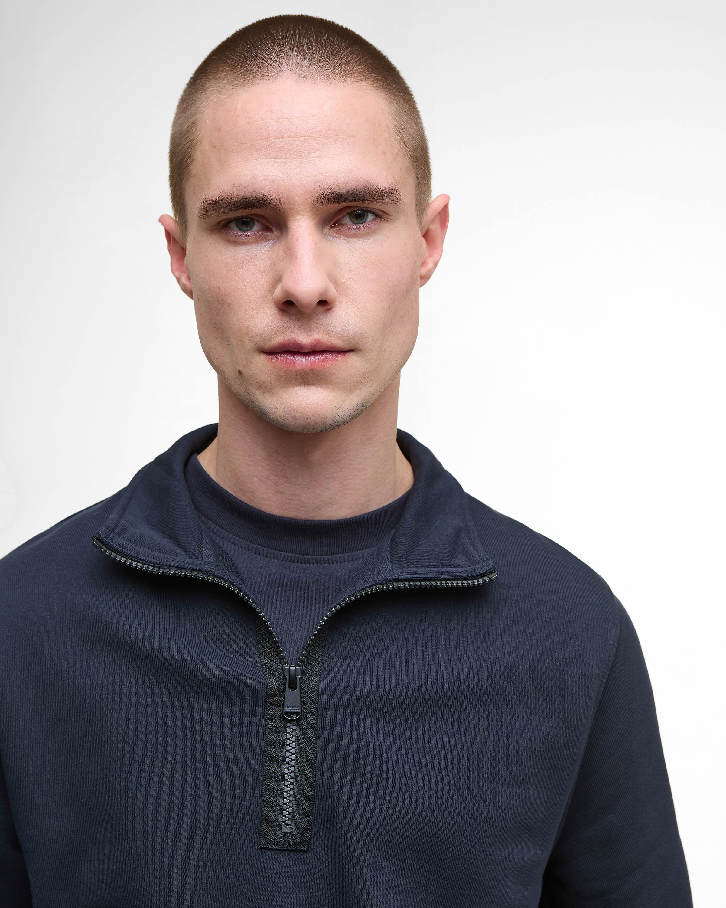 Barbour International Outline Mens Funnel Neck Sweatshirt - Dark Navy - Image 5