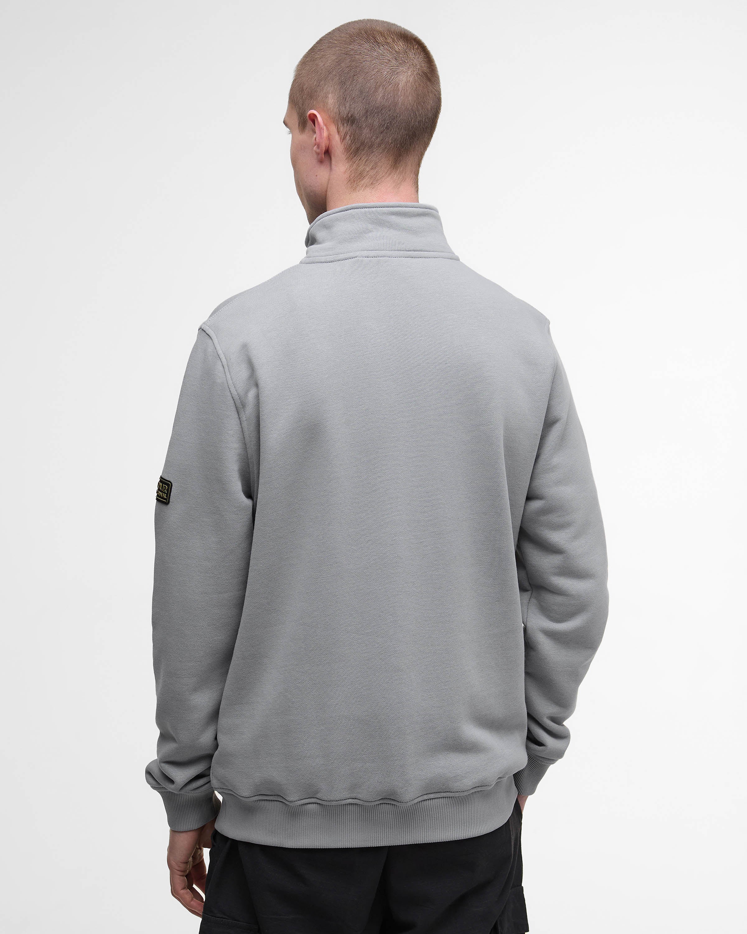 Barbour International Outline Mens Funnel Neck Sweatshirt - Ultimate Grey - Image 5