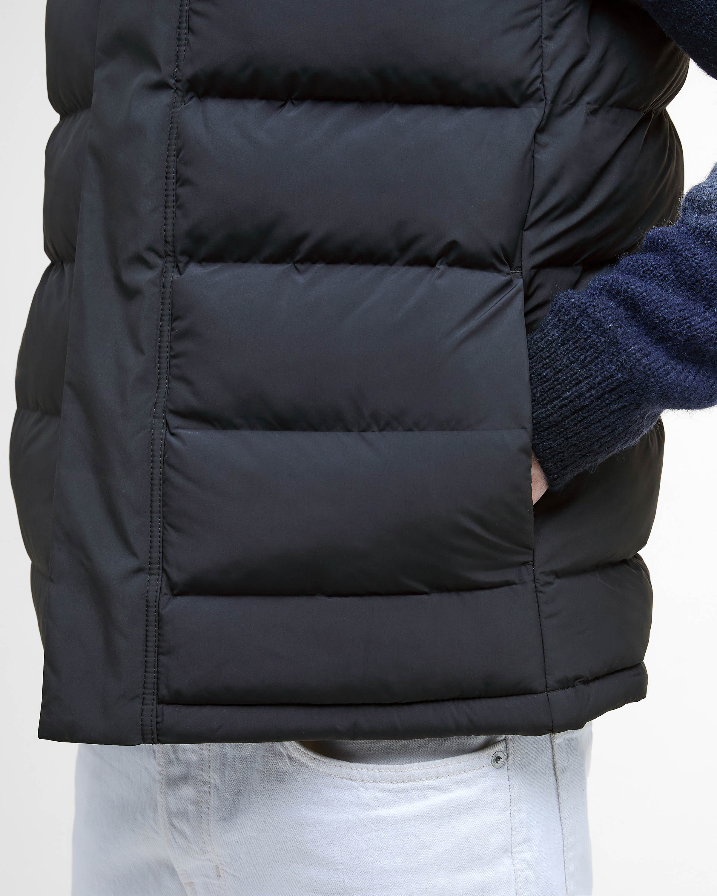 Barbour International Padley Mens Puffer Gilet - Black - Image 3