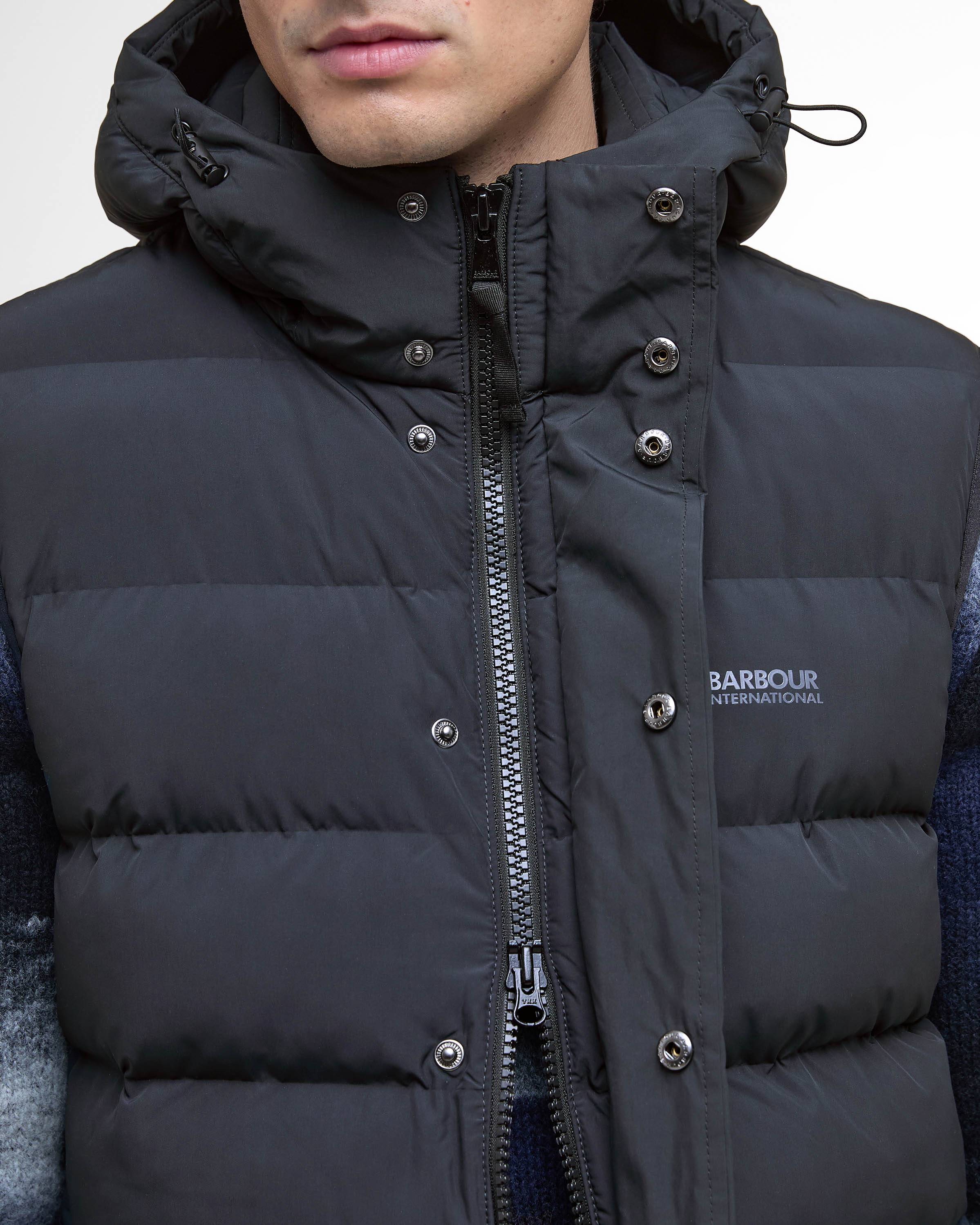 Barbour International Padley Mens Puffer Gilet - Black - Image 4