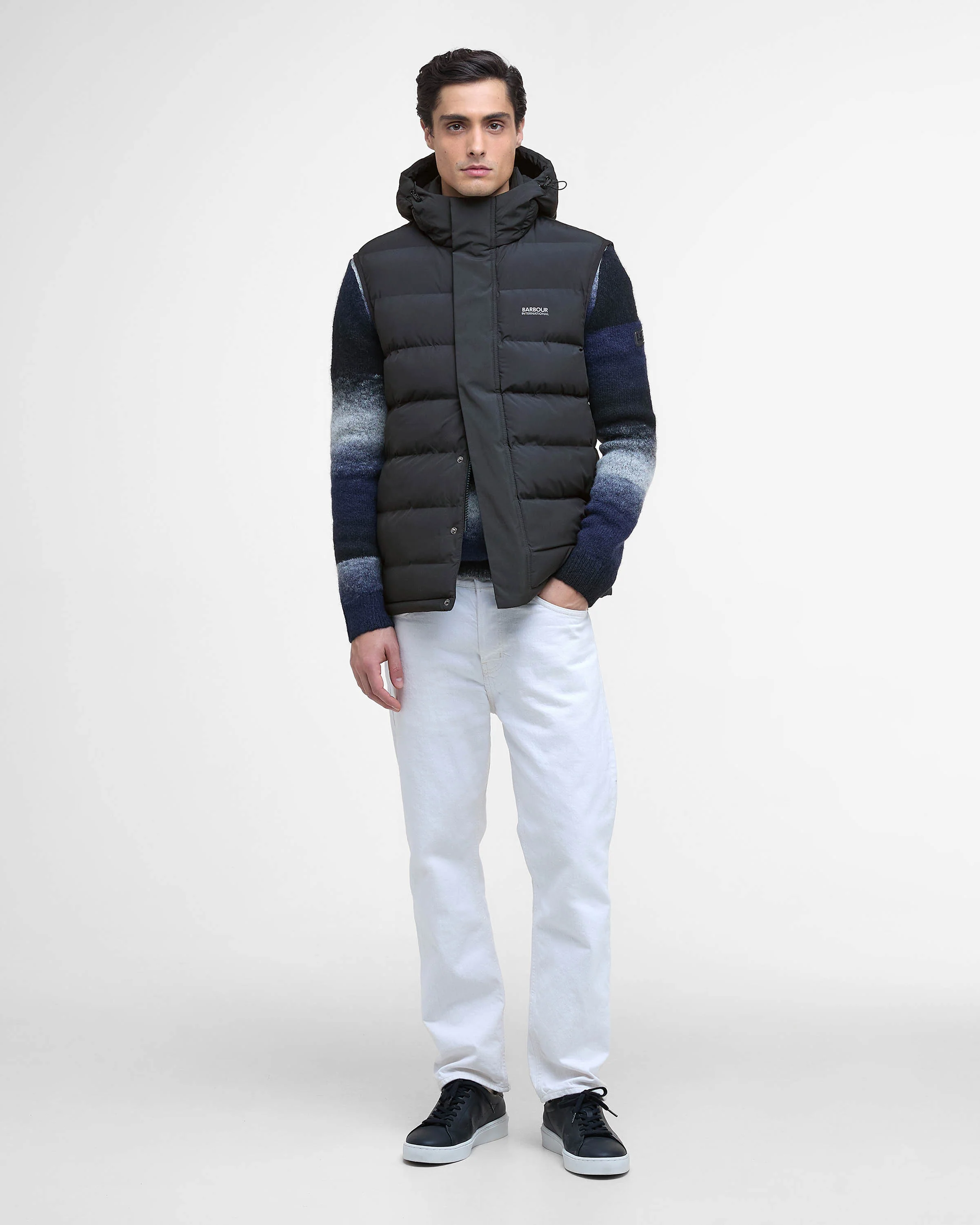 Barbour International Padley Mens Puffer Gilet - Black - Image 6