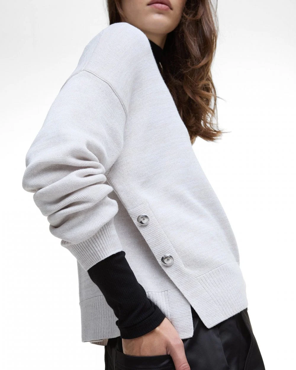 Barbour International Peyton Womens Knitted Jumper - Silver Cloud - Image 3