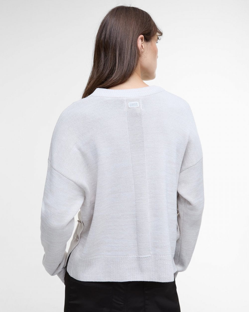 Barbour International Peyton Womens Knitted Jumper - Silver Cloud - Image 5