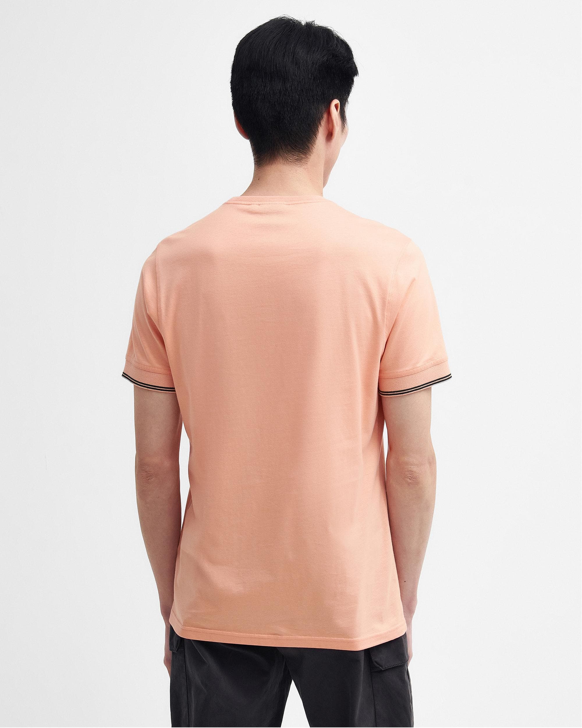 Barbour International Philip Mens Tipped Cuff Tailored T-Shirt - Peach Nectar - Image 4