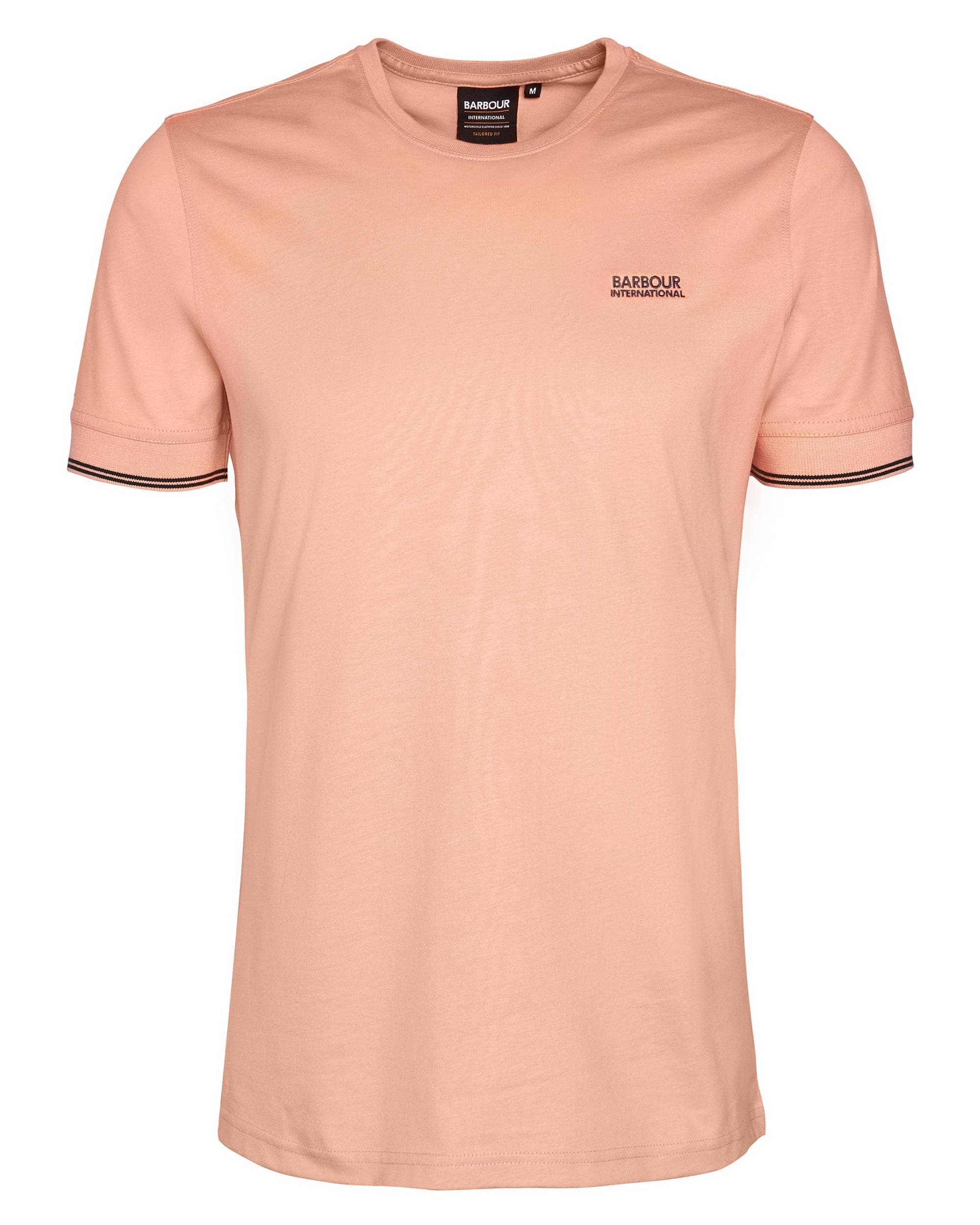 Barbour International Philip Mens Tipped Cuff Tailored T-Shirt - Peach Nectar - Image 7