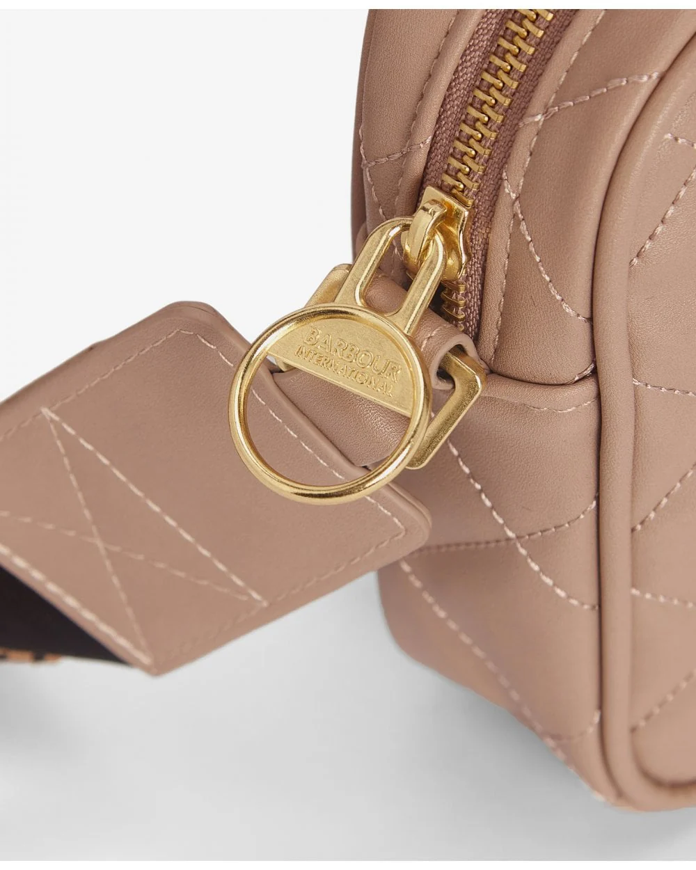 Barbour International Quilted Sloane Womens Crossbody Bag - Camel - Image 6