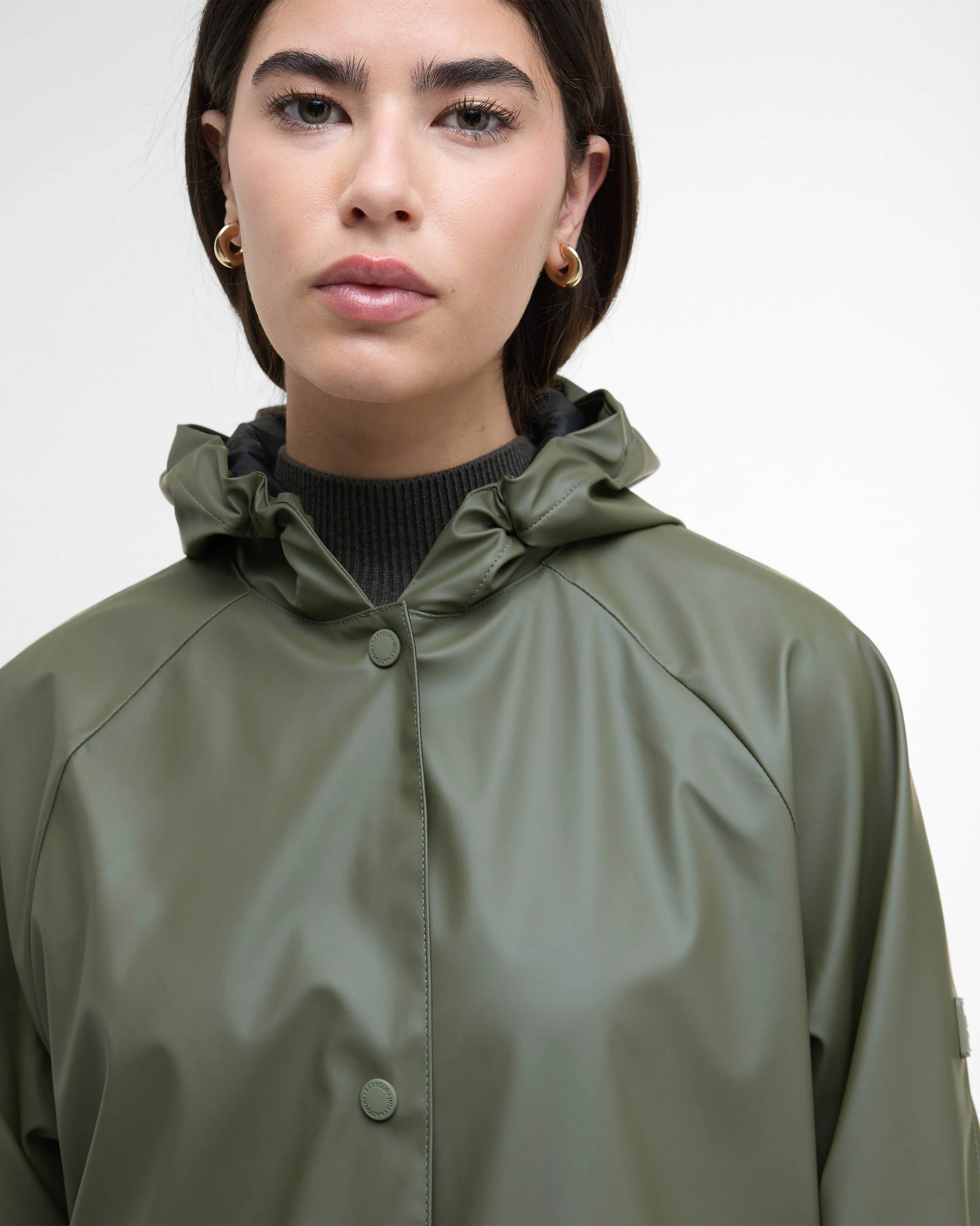 Barbour International Recoleta Womens Showerproof Jacket - Dusky Khaki - Image 5
