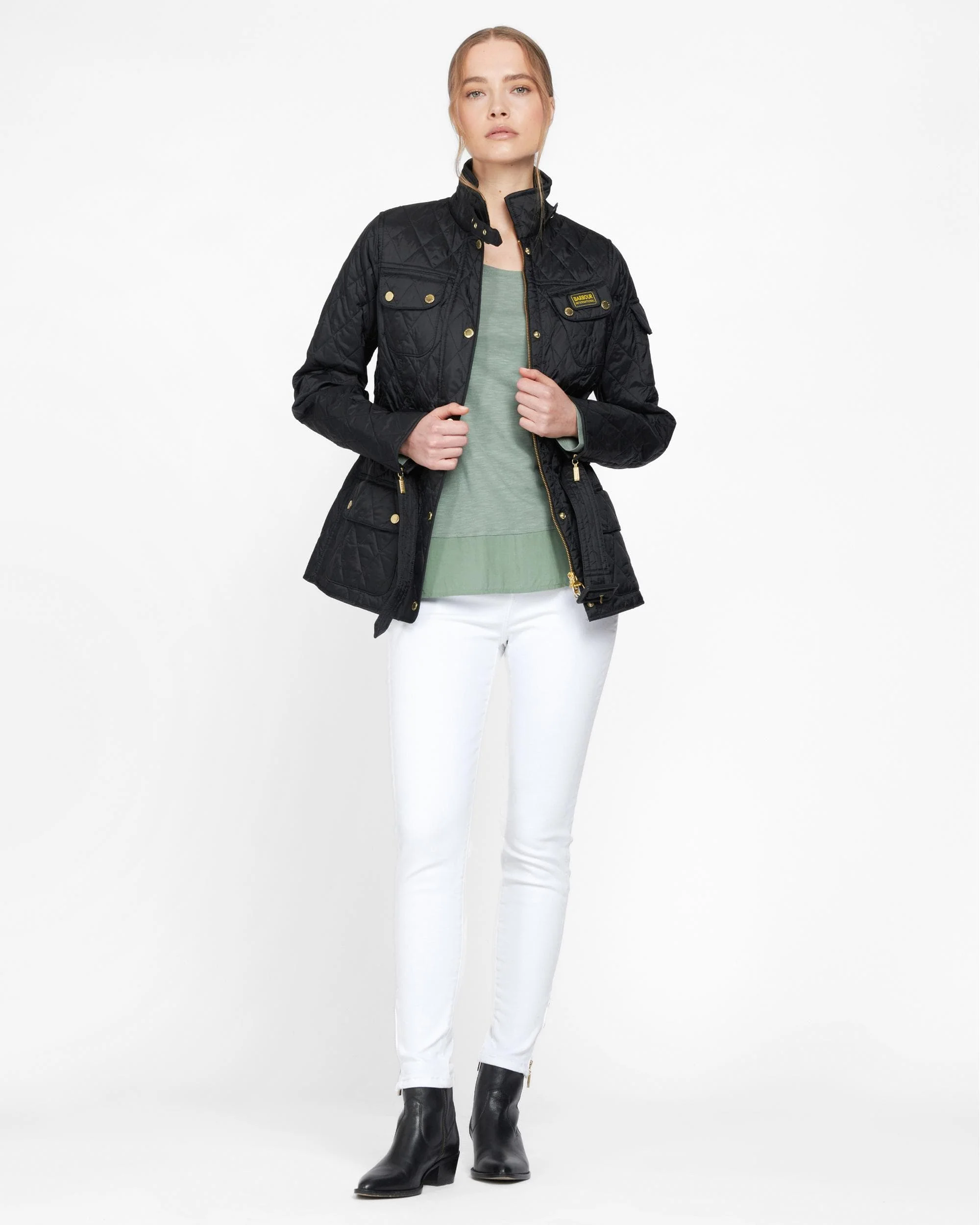 Barbour International Regular Lightweight Womens Quilted Jacket - Black - Image 3