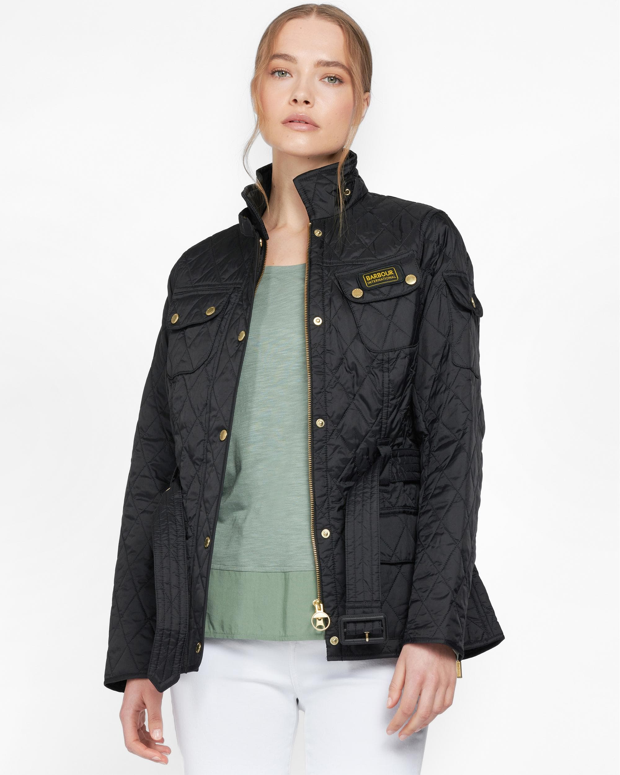 Barbour International Regular Lightweight Womens Quilted Jacket - Black - Image 6