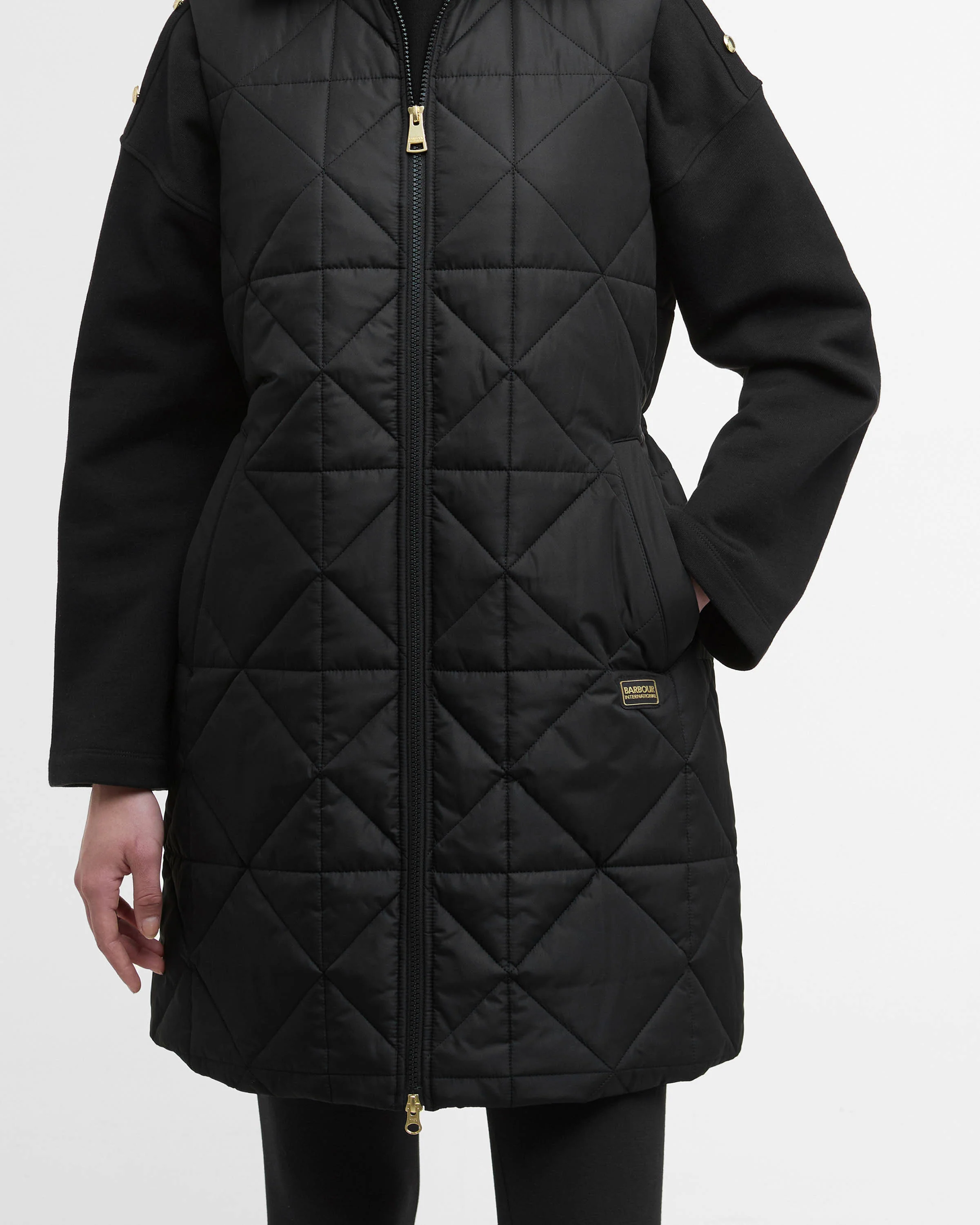 Barbour International Reno Womens Quilted Gilet - Black - Image 7