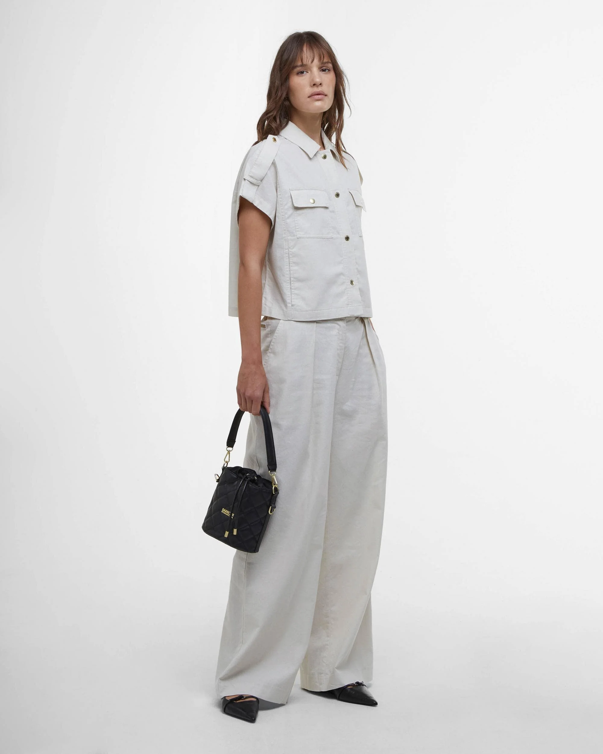Barbour International Riley Womens Trousers - Light Stone - Image 3