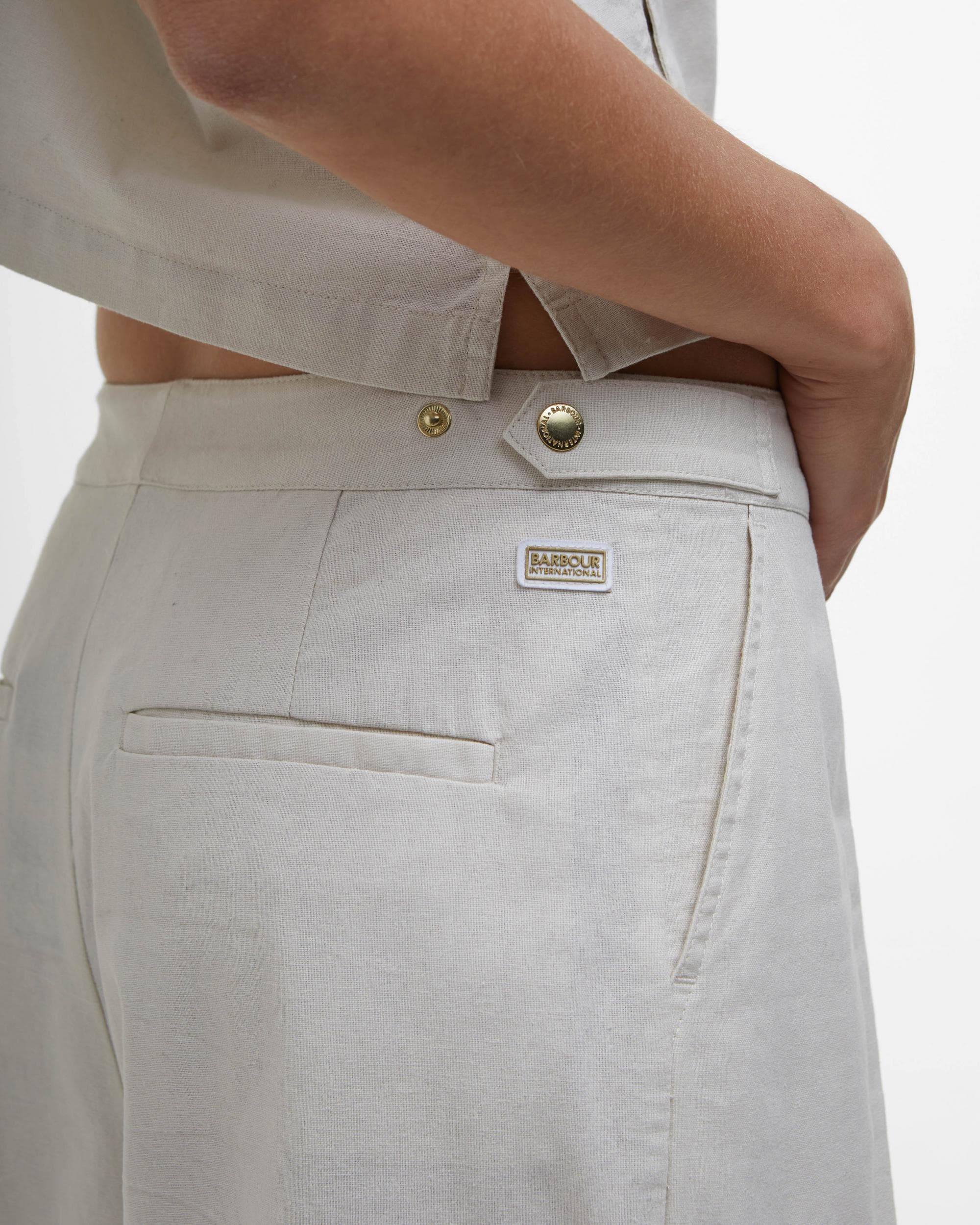 Barbour International Riley Womens Trousers - Light Stone - Image 4