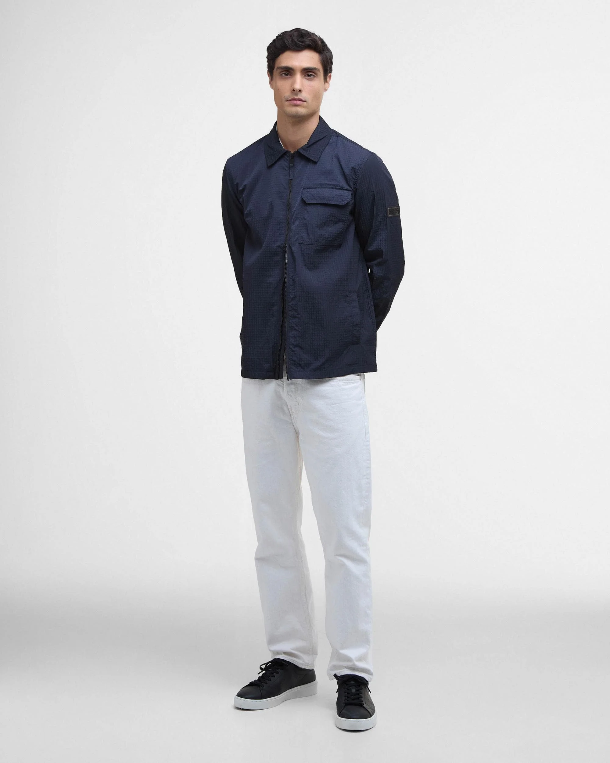Barbour International Rosso Mens Ripstop Overshirt - Navy - Image 2