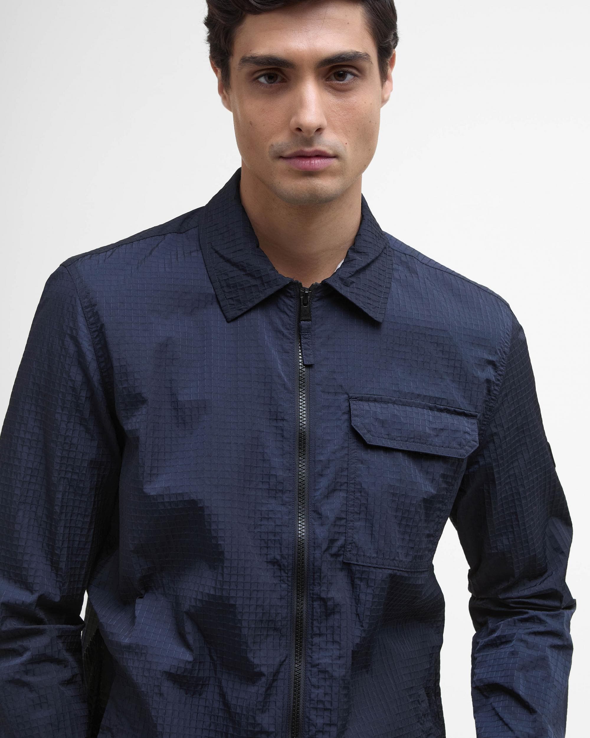 Barbour International Rosso Mens Ripstop Overshirt - Navy - Image 5