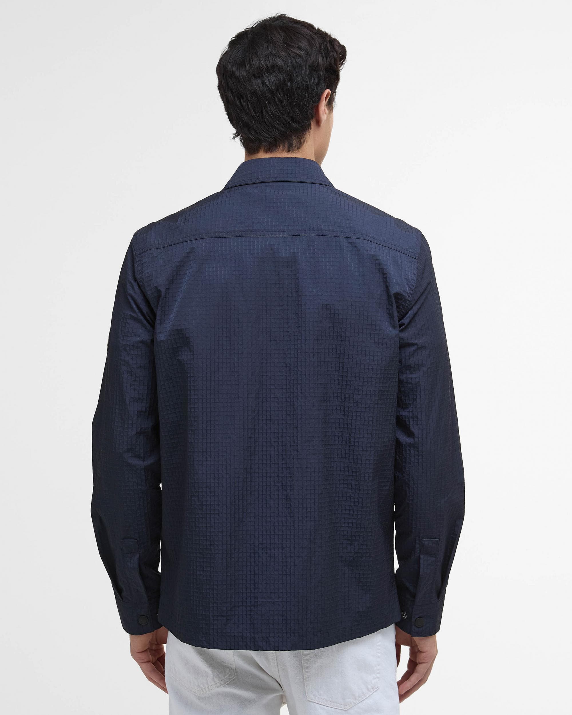 Barbour International Rosso Mens Ripstop Overshirt - Navy - Image 6