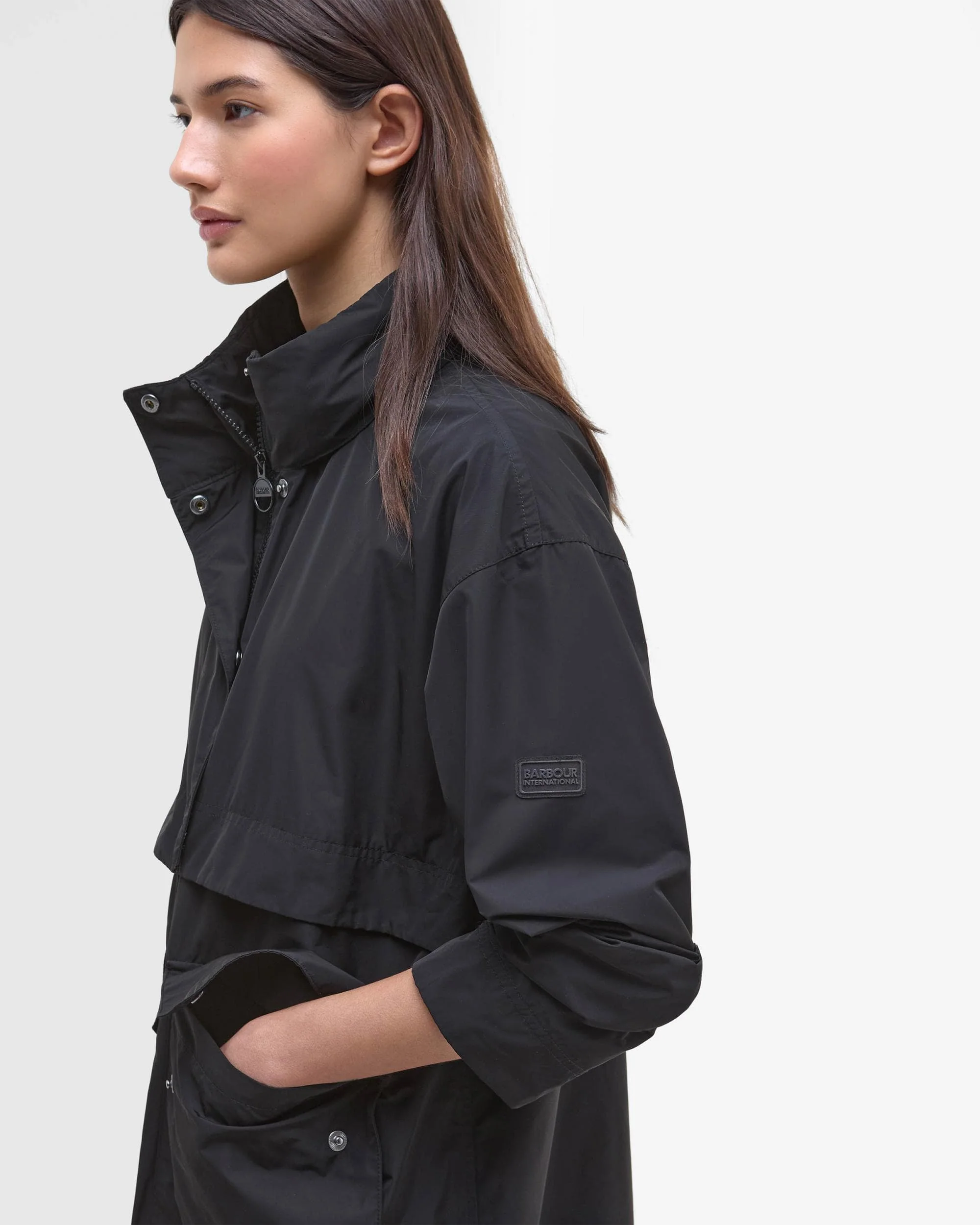 Barbour International Roxanna Womens Showerproof Jacket - Black - Image 6