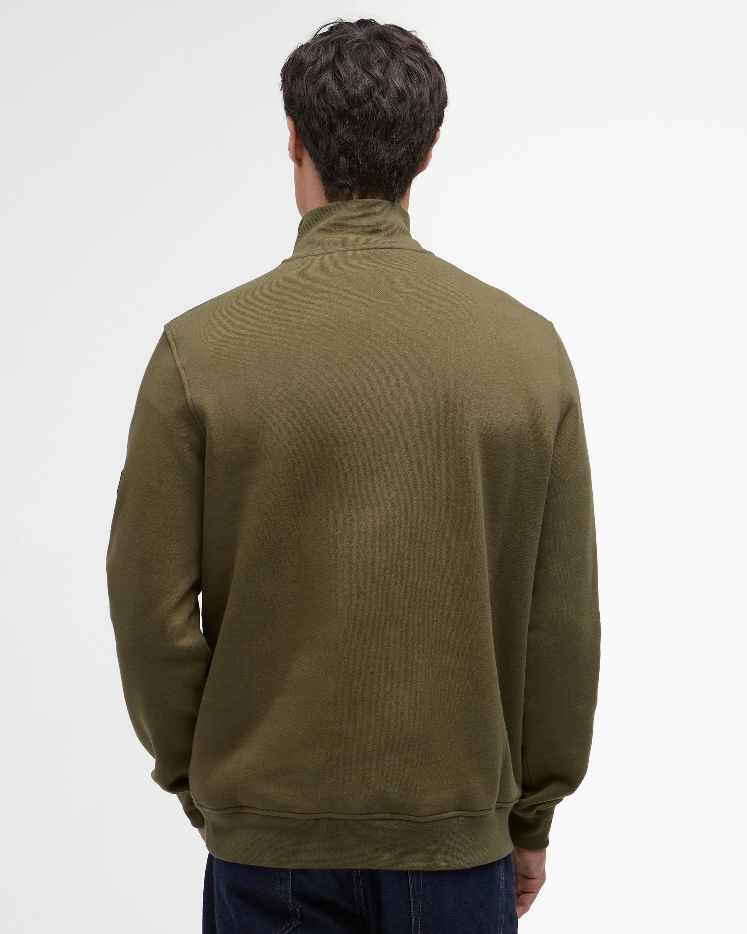 Barbour International Rufforth Mens Half Zip Sweatshirt - Light Sage - Image 4