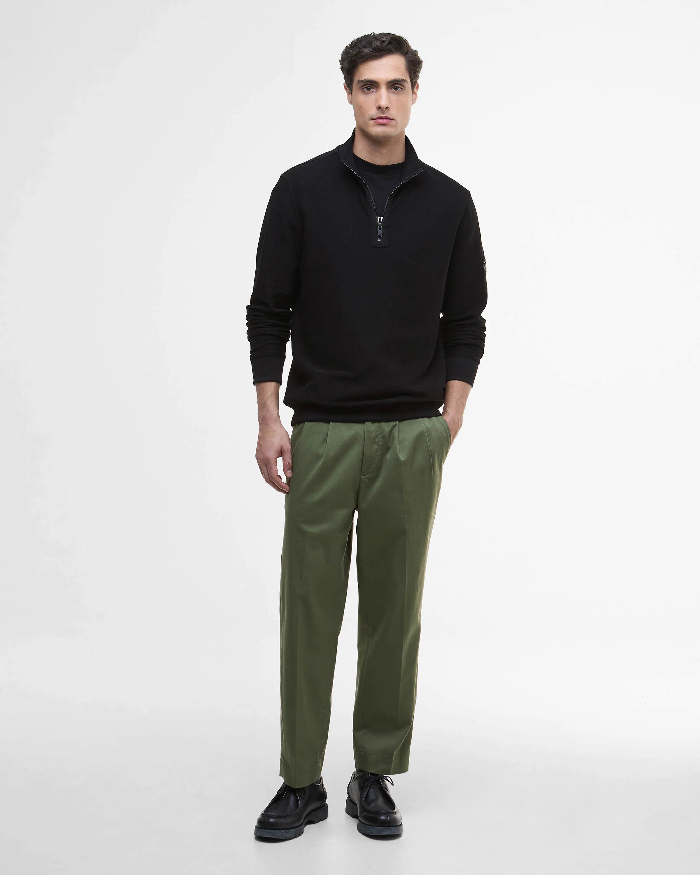 Barbour International Samuel Mens Funnel Neck Sweatshirt - Black - Image 4