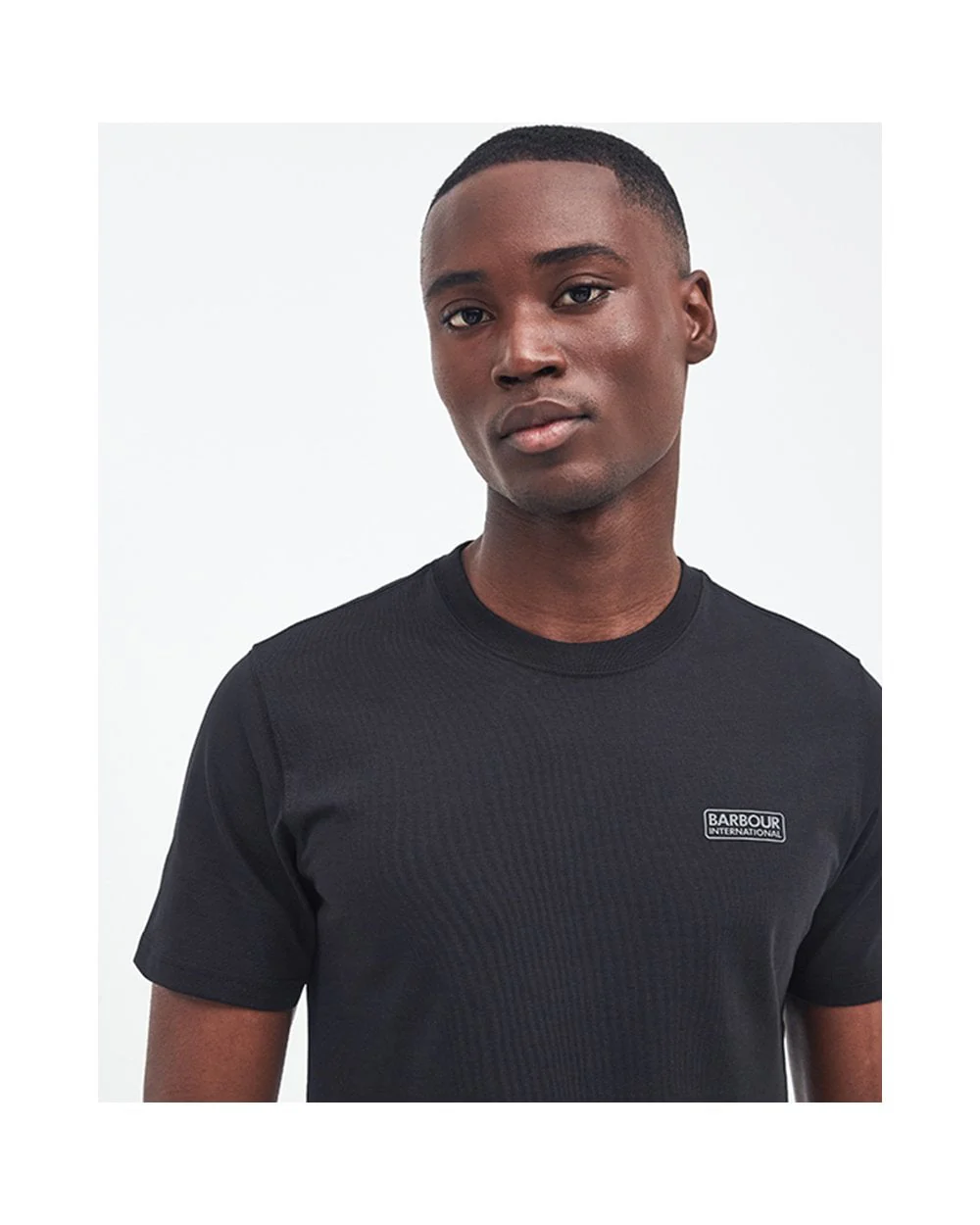 Barbour International Small Logo Mens T-Shirt - Black/Pewter - Image 2