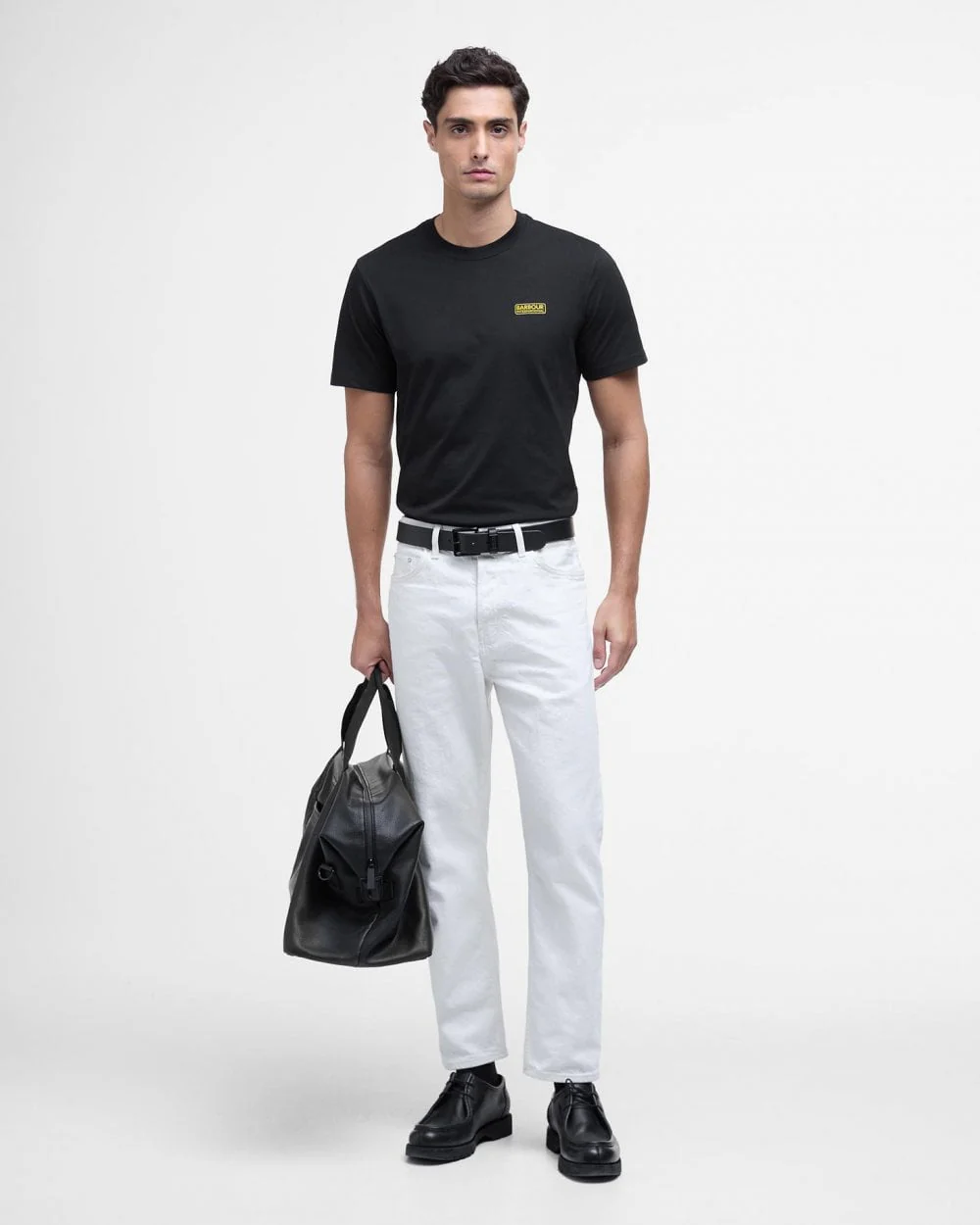 Barbour International Small Logo Mens T-Shirt - Black/Yellow - Image 3