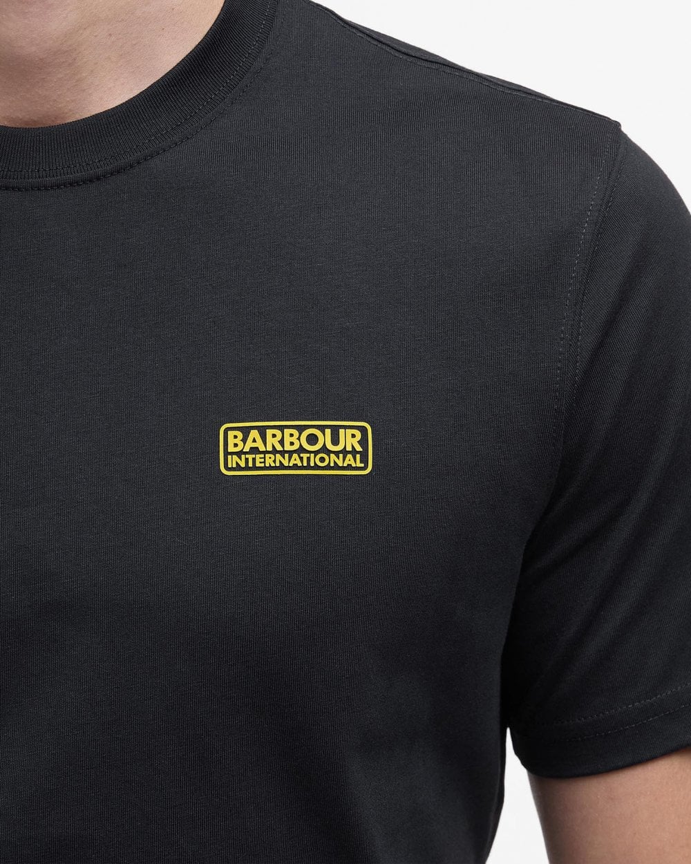 Barbour International Small Logo Mens T-Shirt - Black/Yellow - Image 5