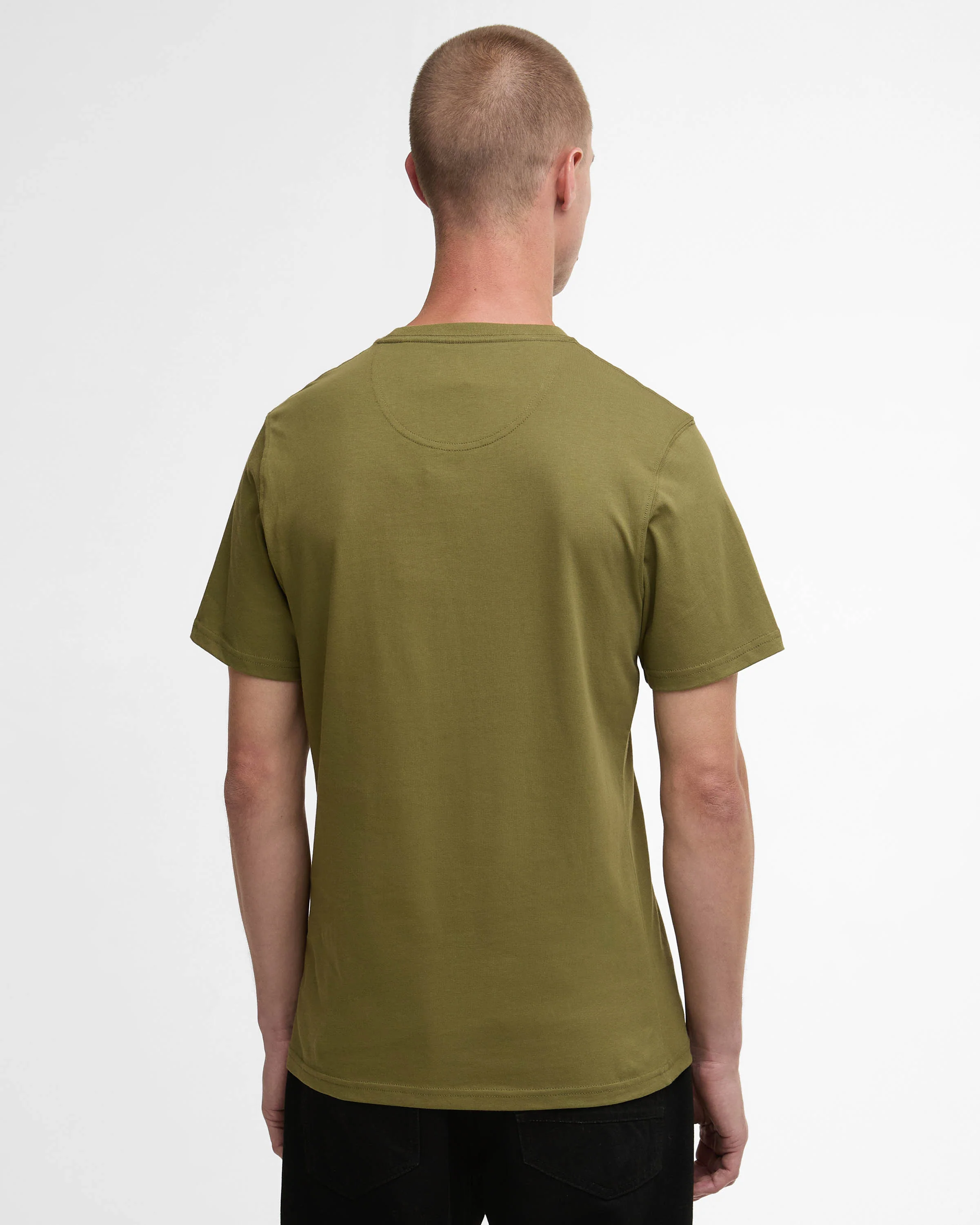 Barbour International Small Logo Mens T-Shirt - Cable Olive - Image 4