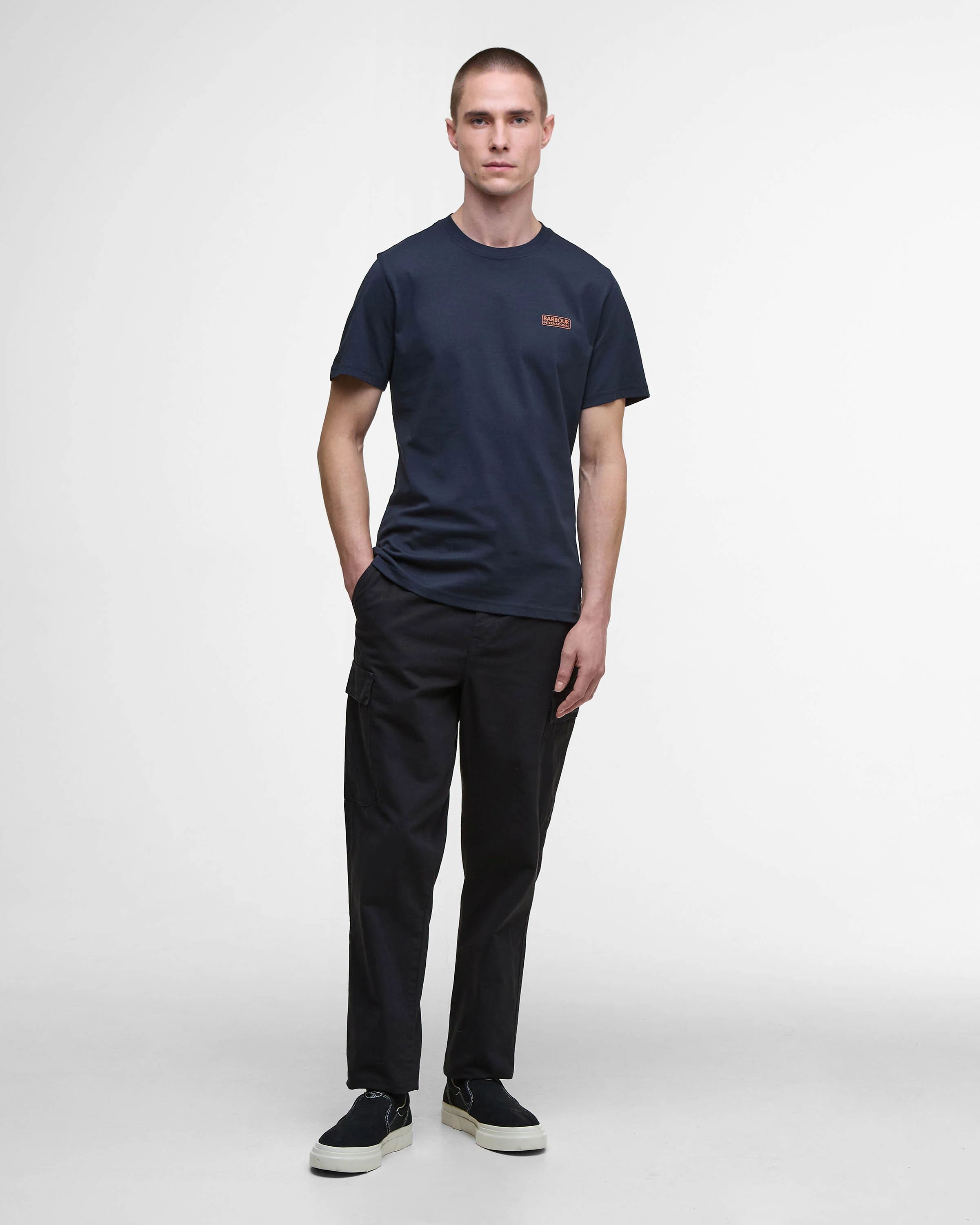 Barbour International Small Logo Mens T-Shirt - Dark Navy - Image 4