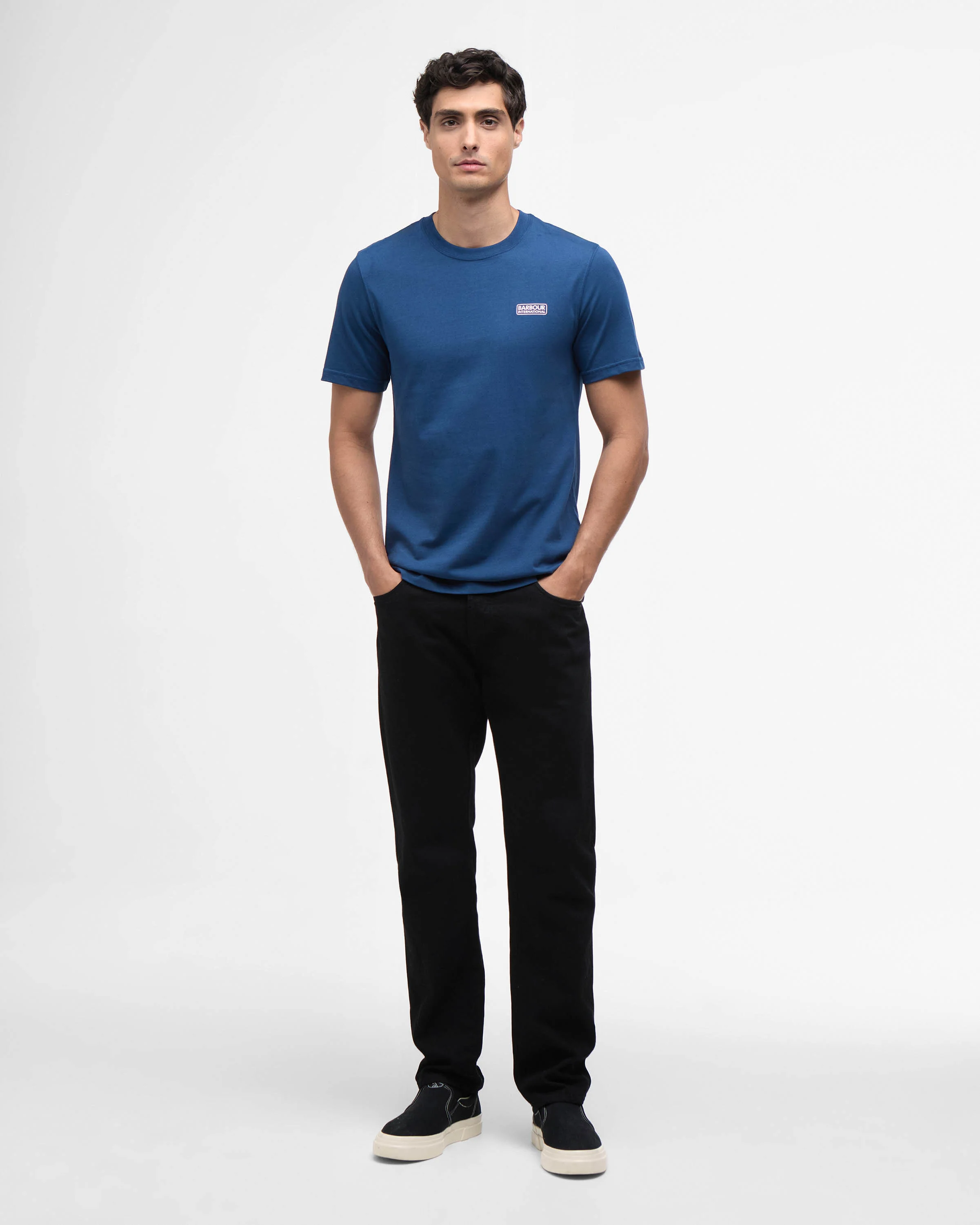 Barbour International Small Logo Mens T-Shirt - Insignia Blue - Image 4