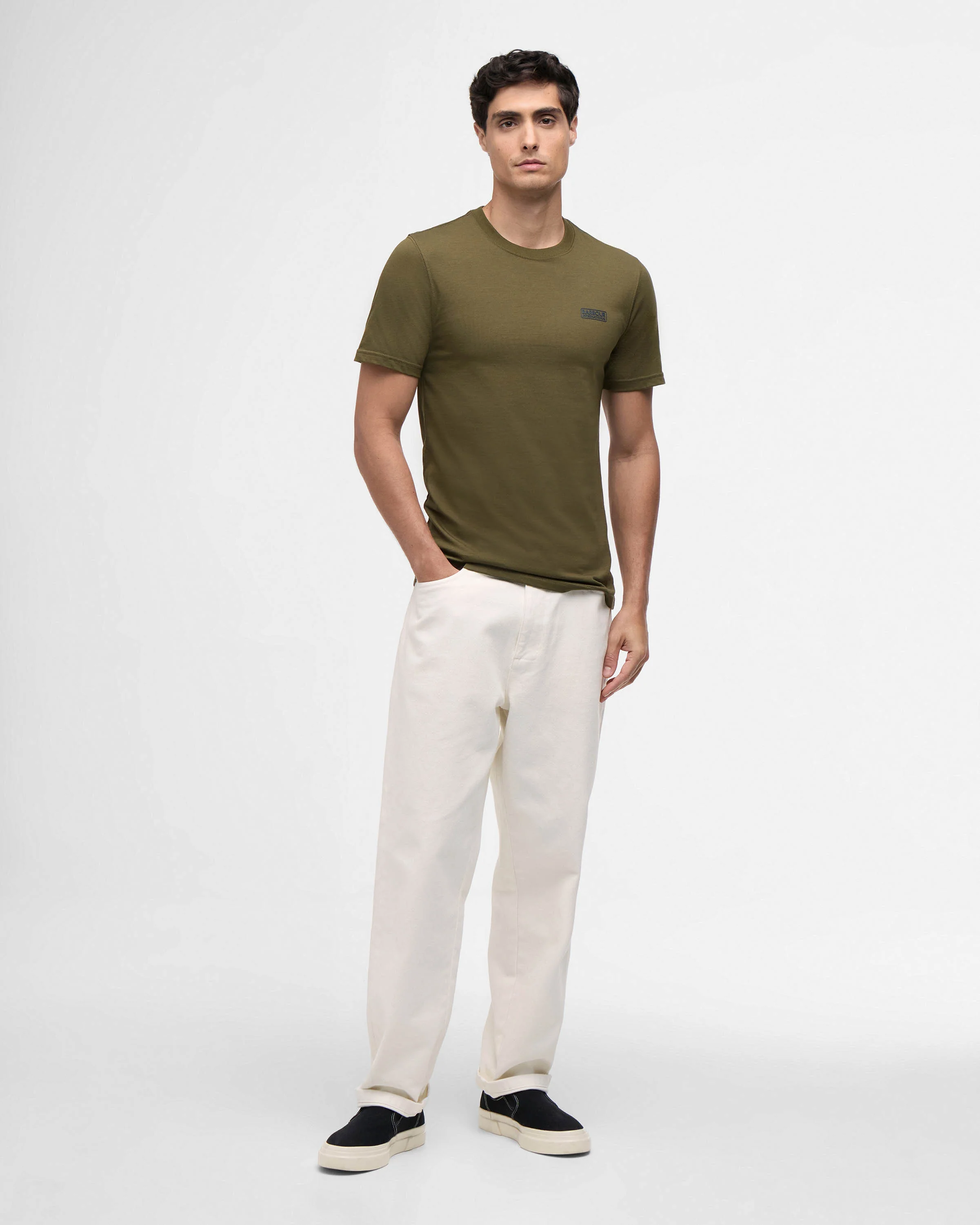 Barbour International Small Logo Mens T-Shirt - Light Sage - Image 4