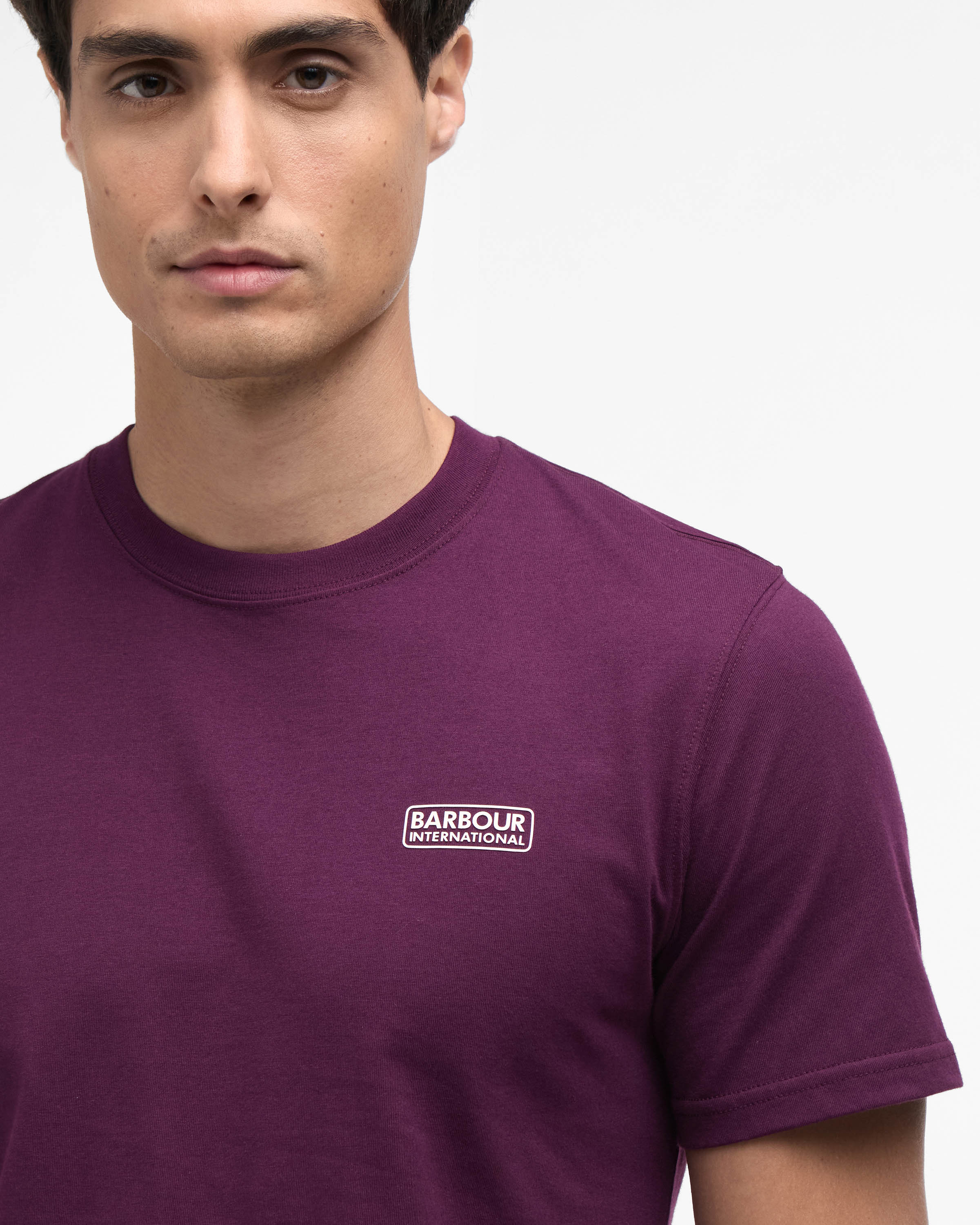 Barbour International Small Logo Mens T-Shirt - Potent Merlot - Image 2
