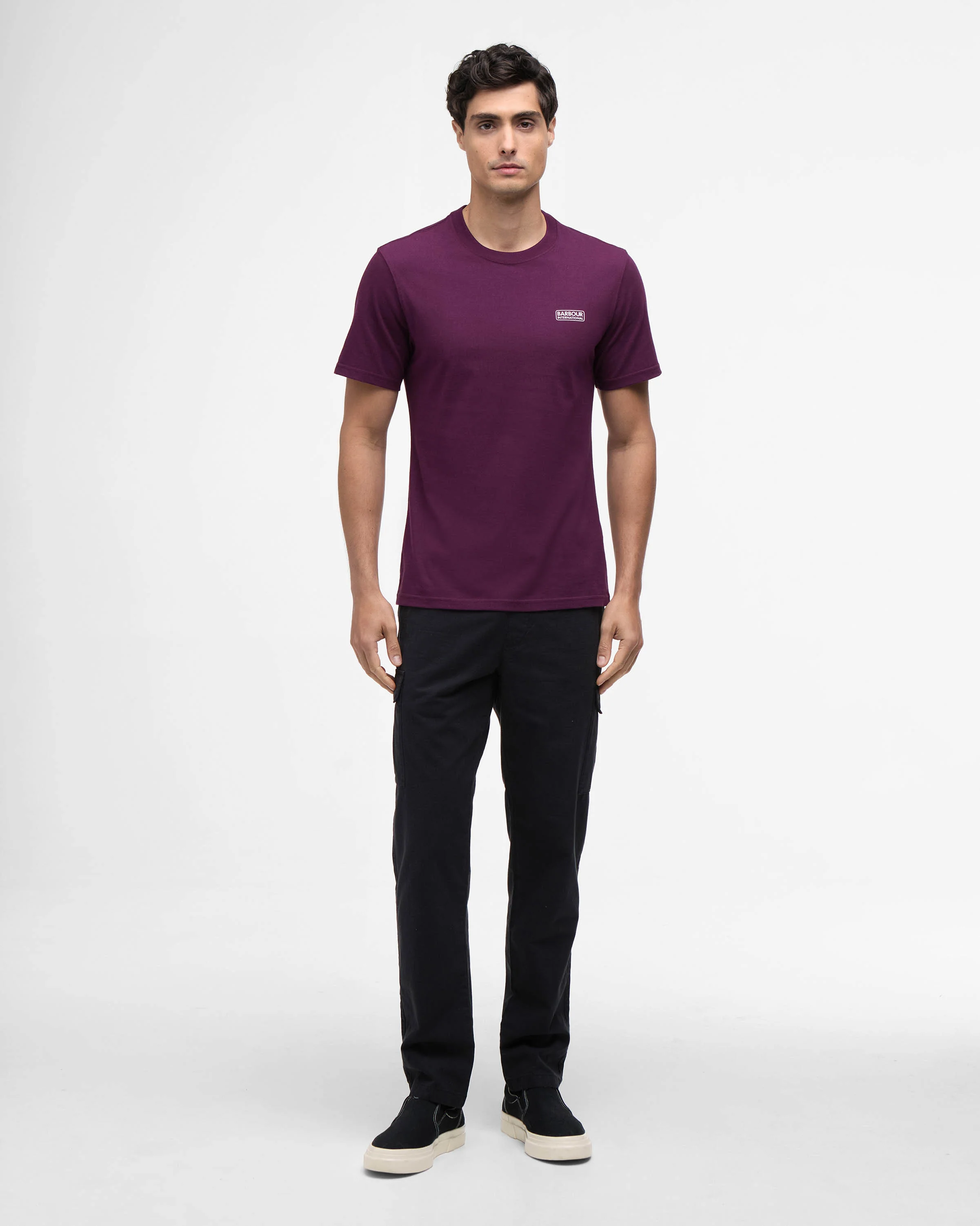 Barbour International Small Logo Mens T-Shirt - Potent Merlot - Image 3