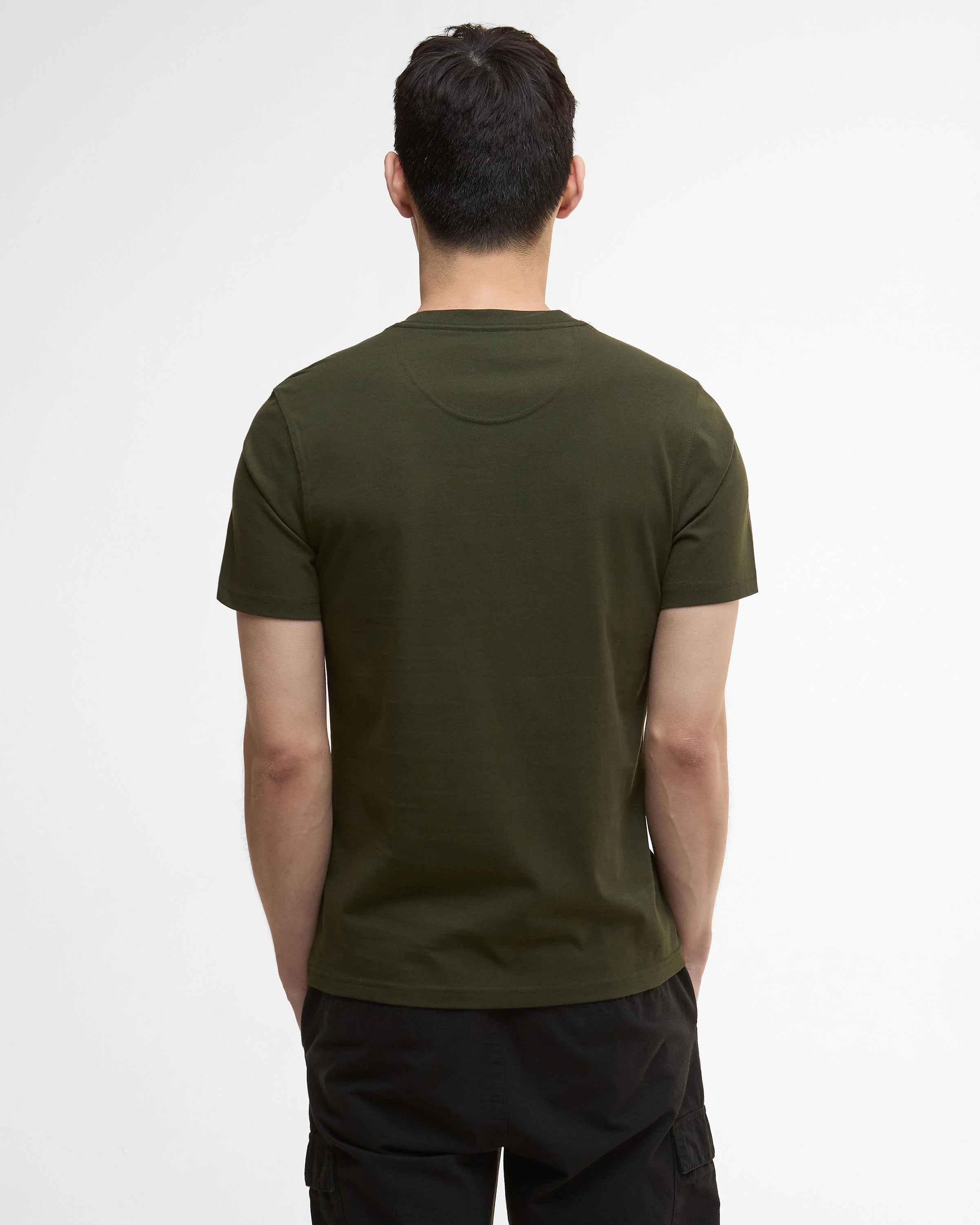 Barbour International Small Logo Mens T-Shirt - Sage/White - Image 3