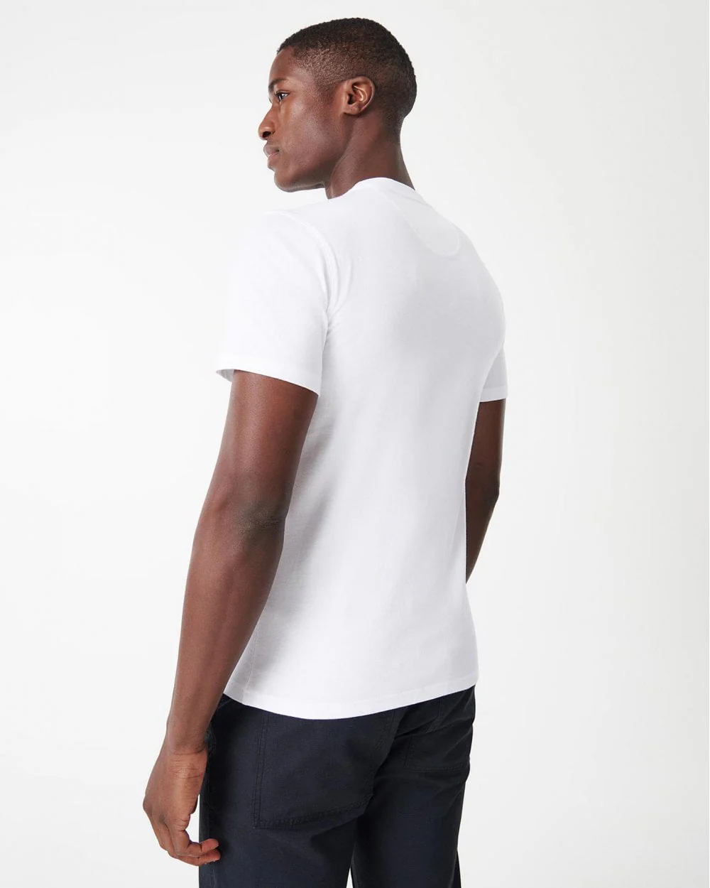 Barbour International Small Logo Mens T-Shirt - White/Black - Image 4
