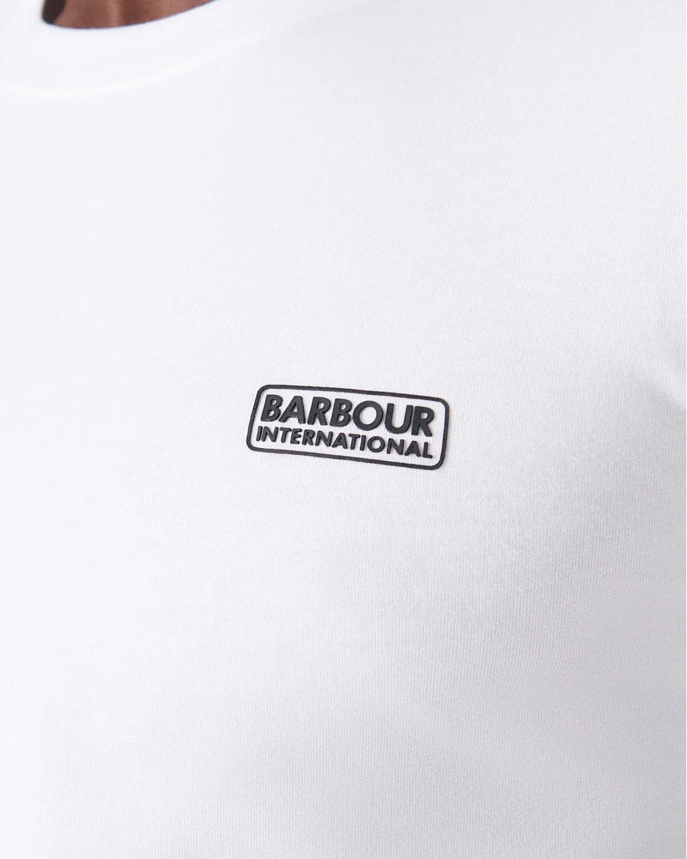 Barbour International Small Logo Mens T-Shirt - White/Black - Image 5