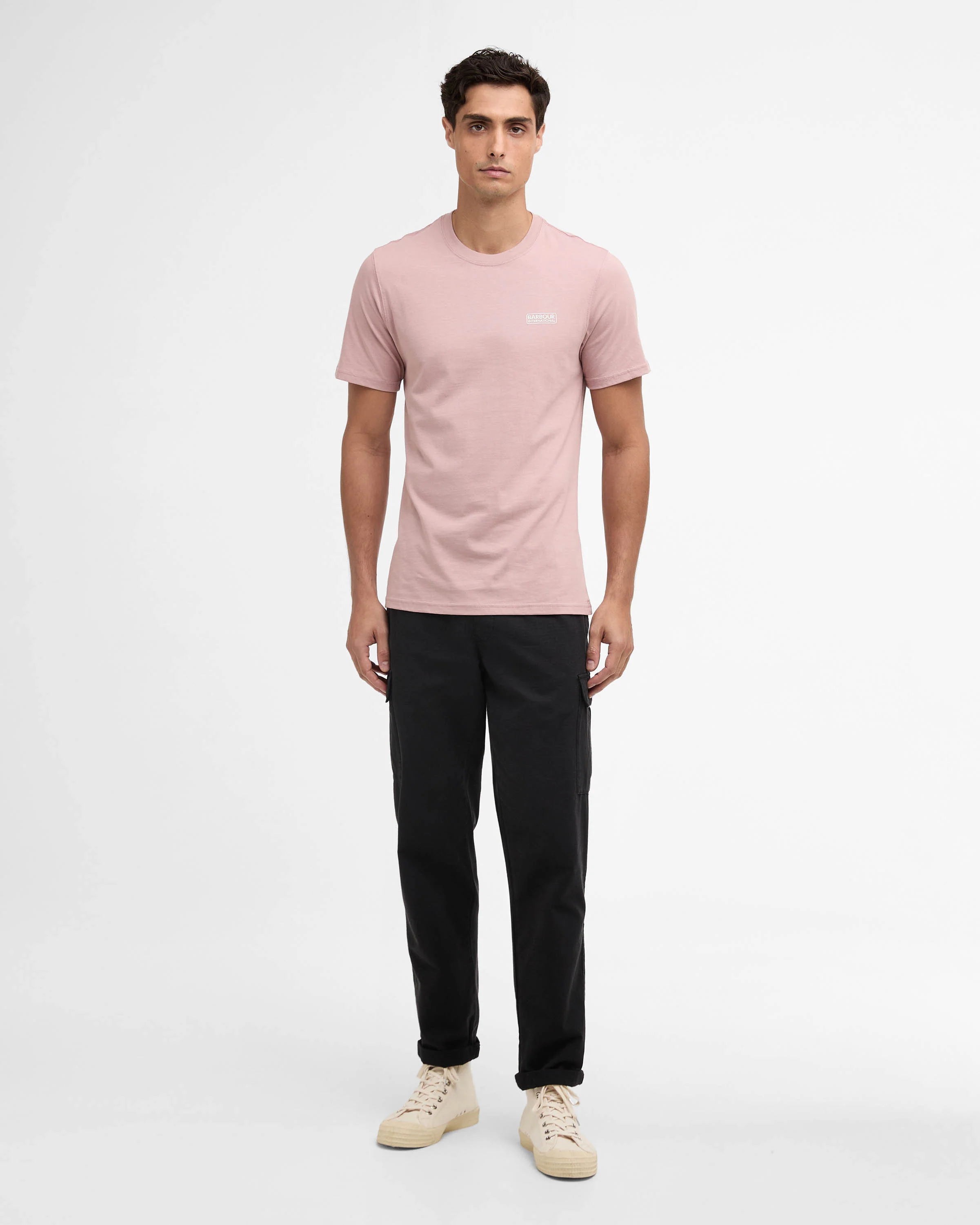 Barbour International Small Logo Mens T-Shirt - Woodrose - Image 2