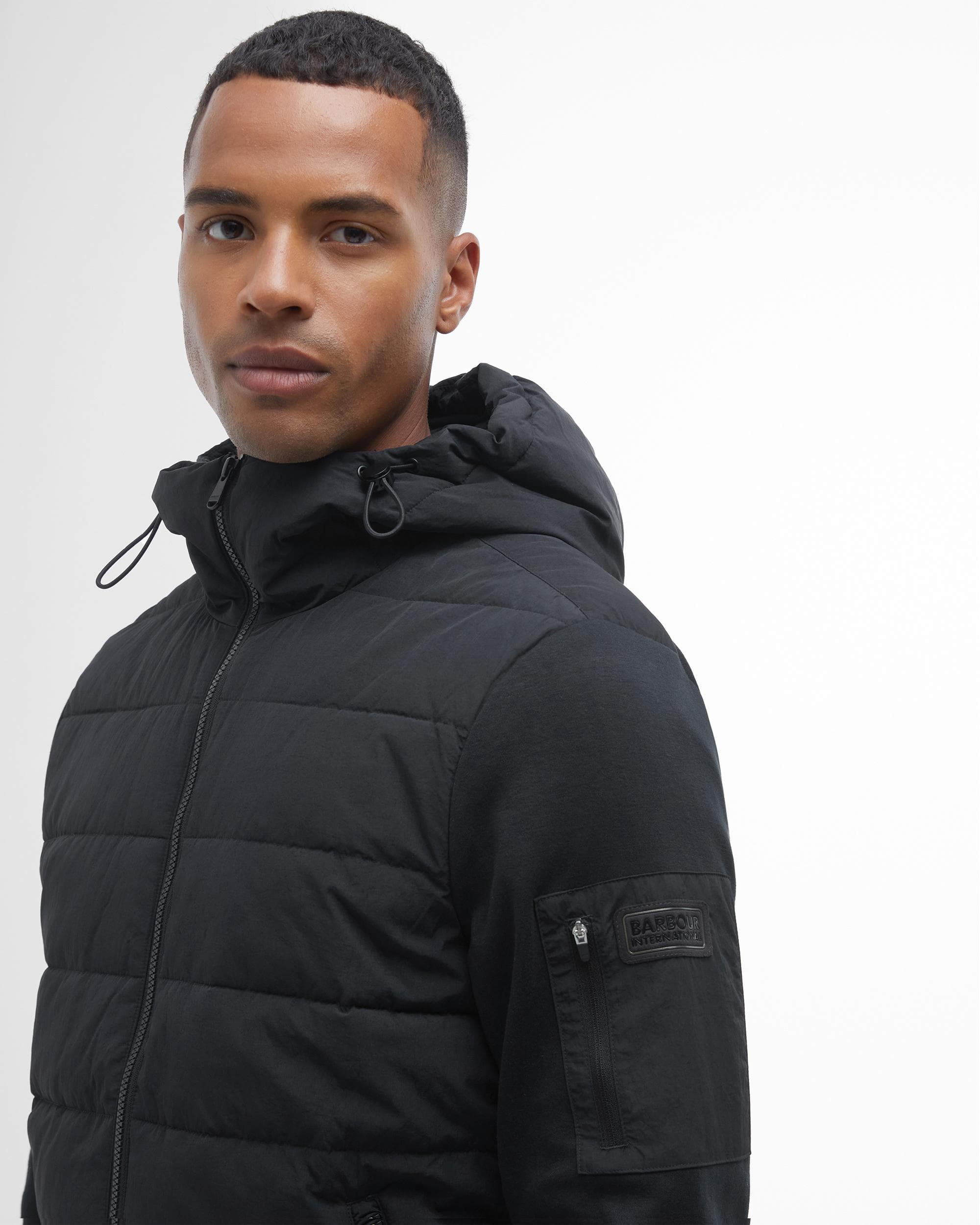 Barbour International Stanley Mens Hooded Quilted Sweatshirt - Image 2