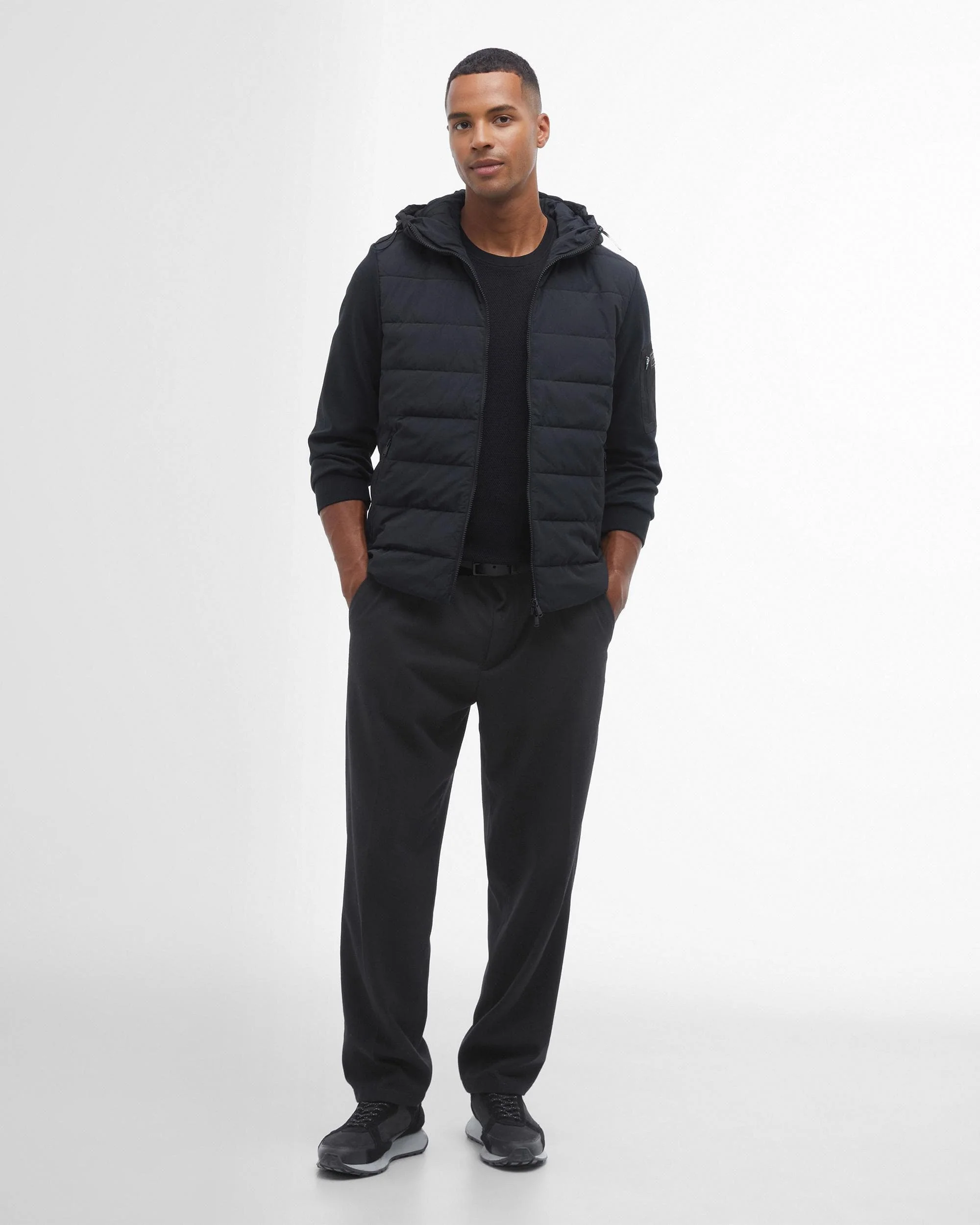 Barbour International Stanley Mens Hooded Quilted Sweatshirt - Image 4