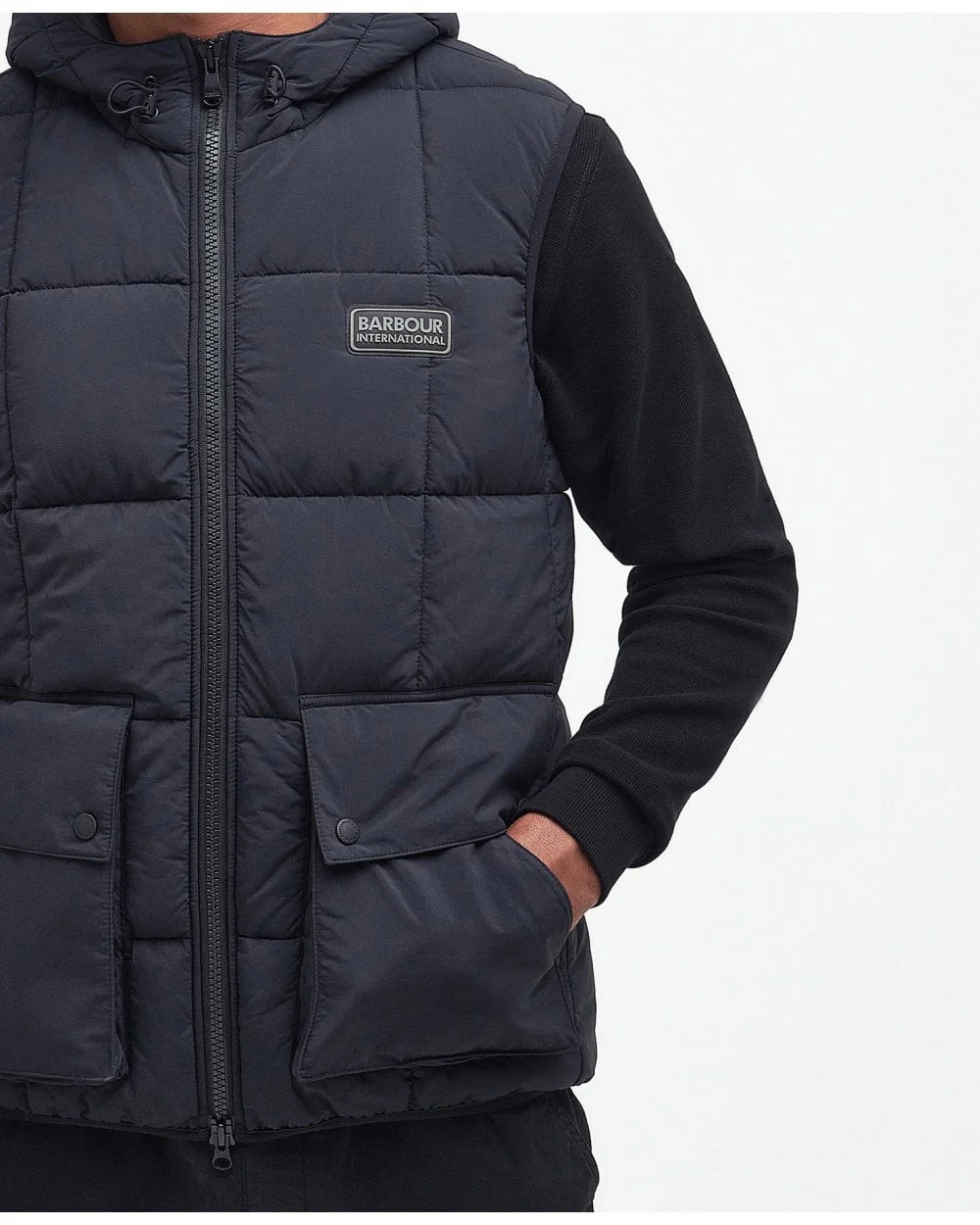 Barbour International Steilston Mens Hooded Gilet - Image 7