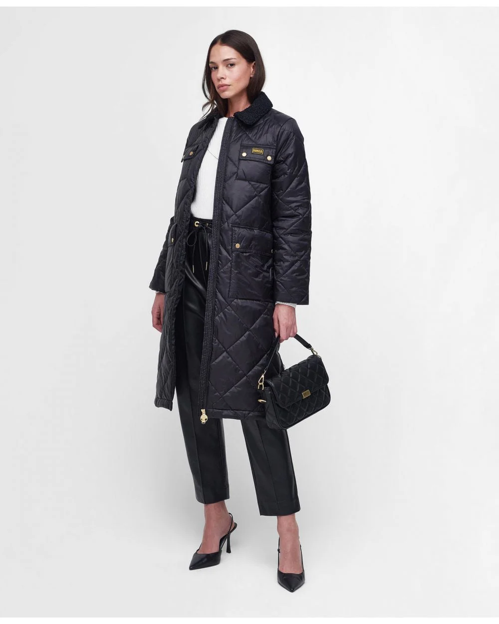 Barbour International Supanova Womens Long Quilted Jacket - Image 3