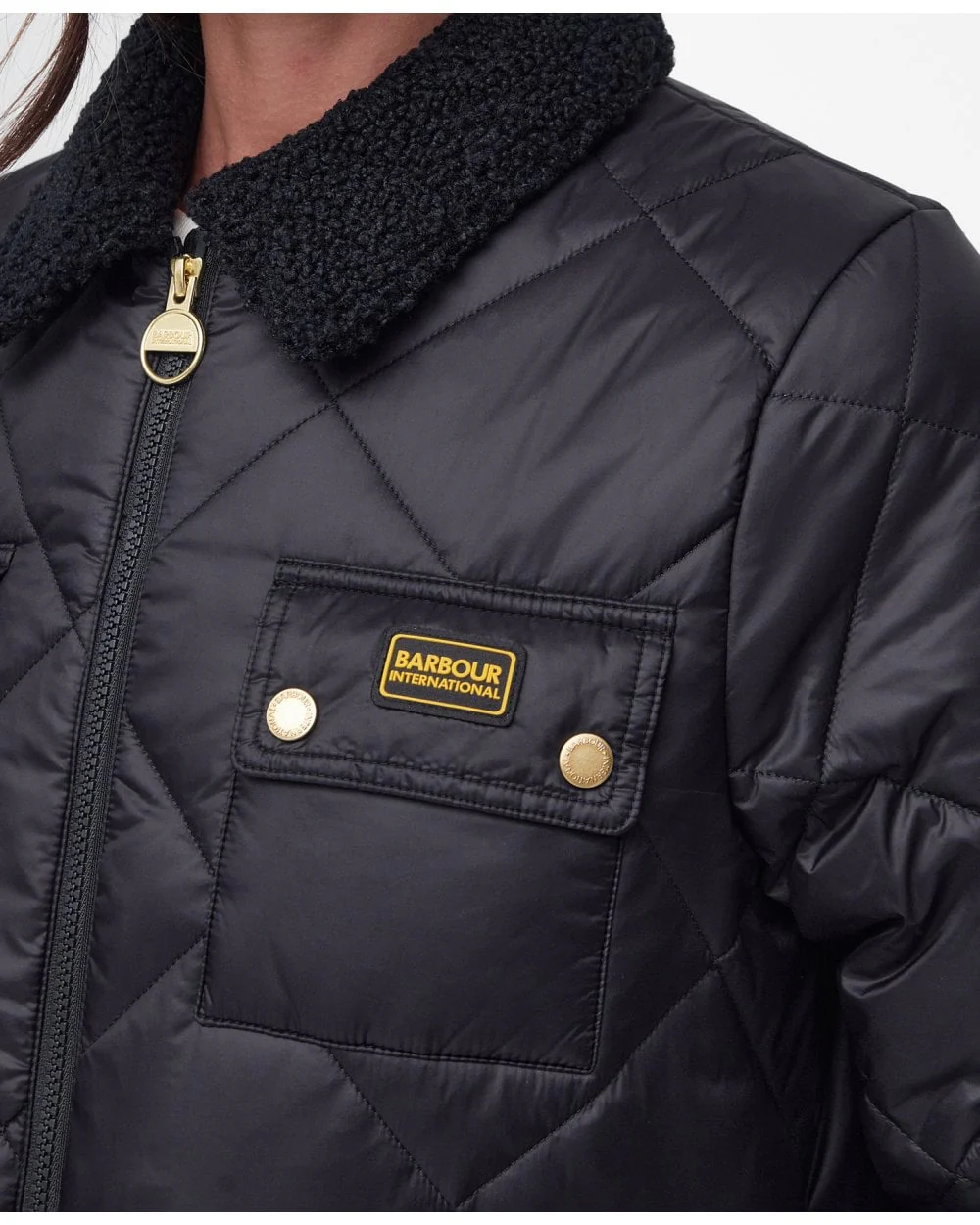 Barbour International Supanova Womens Long Quilted Jacket - Image 7