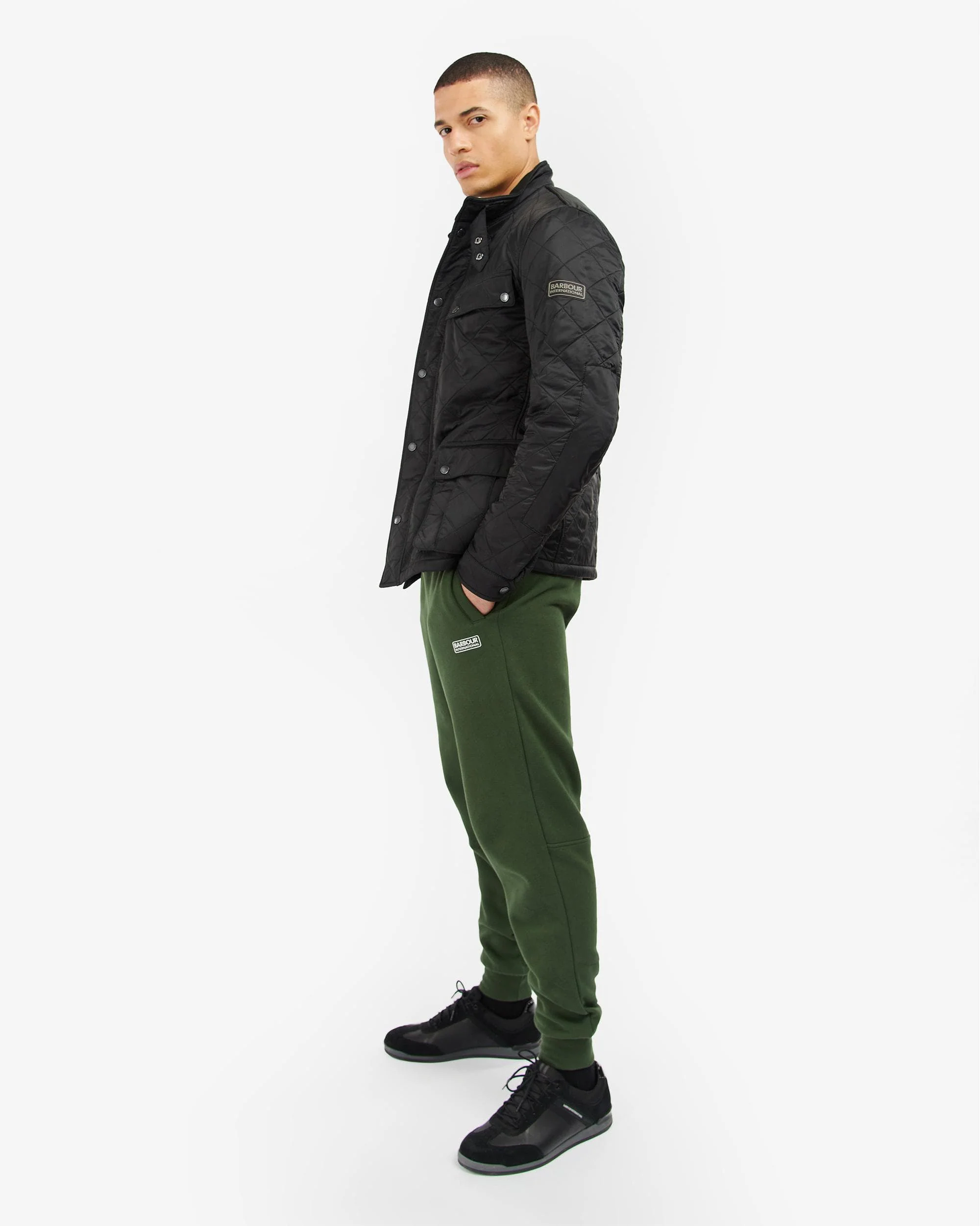Barbour International Tourer Ariel Mens Polarquilt Jacket - Black - Image 3