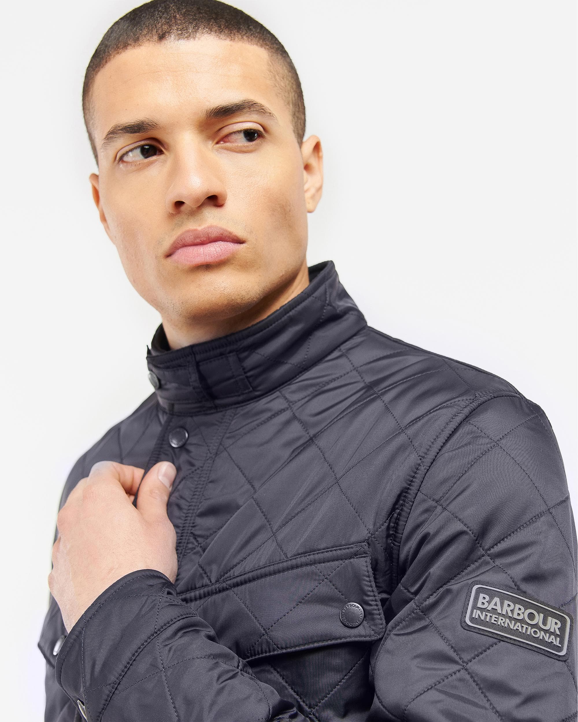 Barbour International Tourer Ariel Mens Polarquilt Jacket - Navy - Image 2