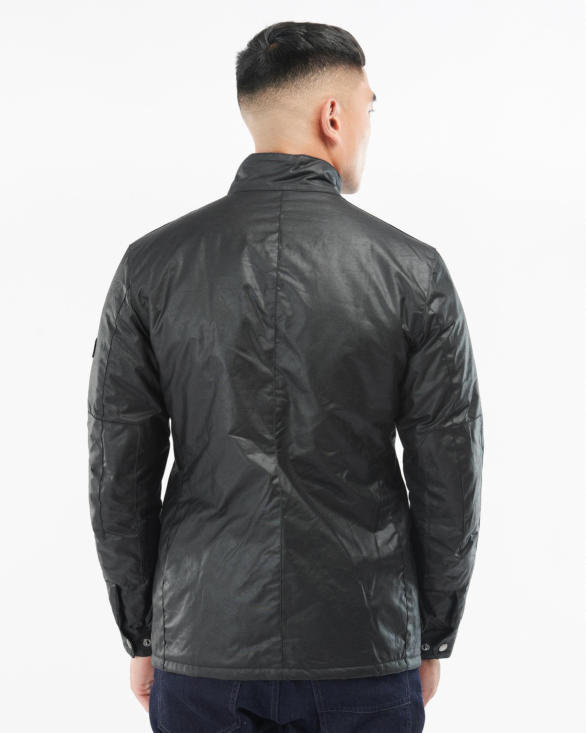 Barbour International Tourer Duke Mens Wax Jacket - Black - Image 4