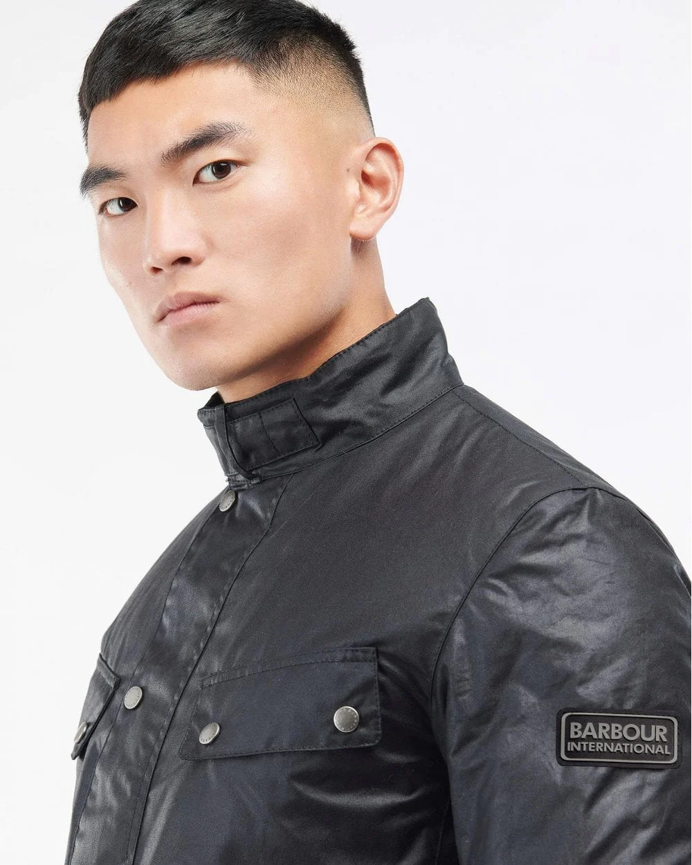 Barbour International Tourer Duke Mens Wax Jacket - Navy - Image 2