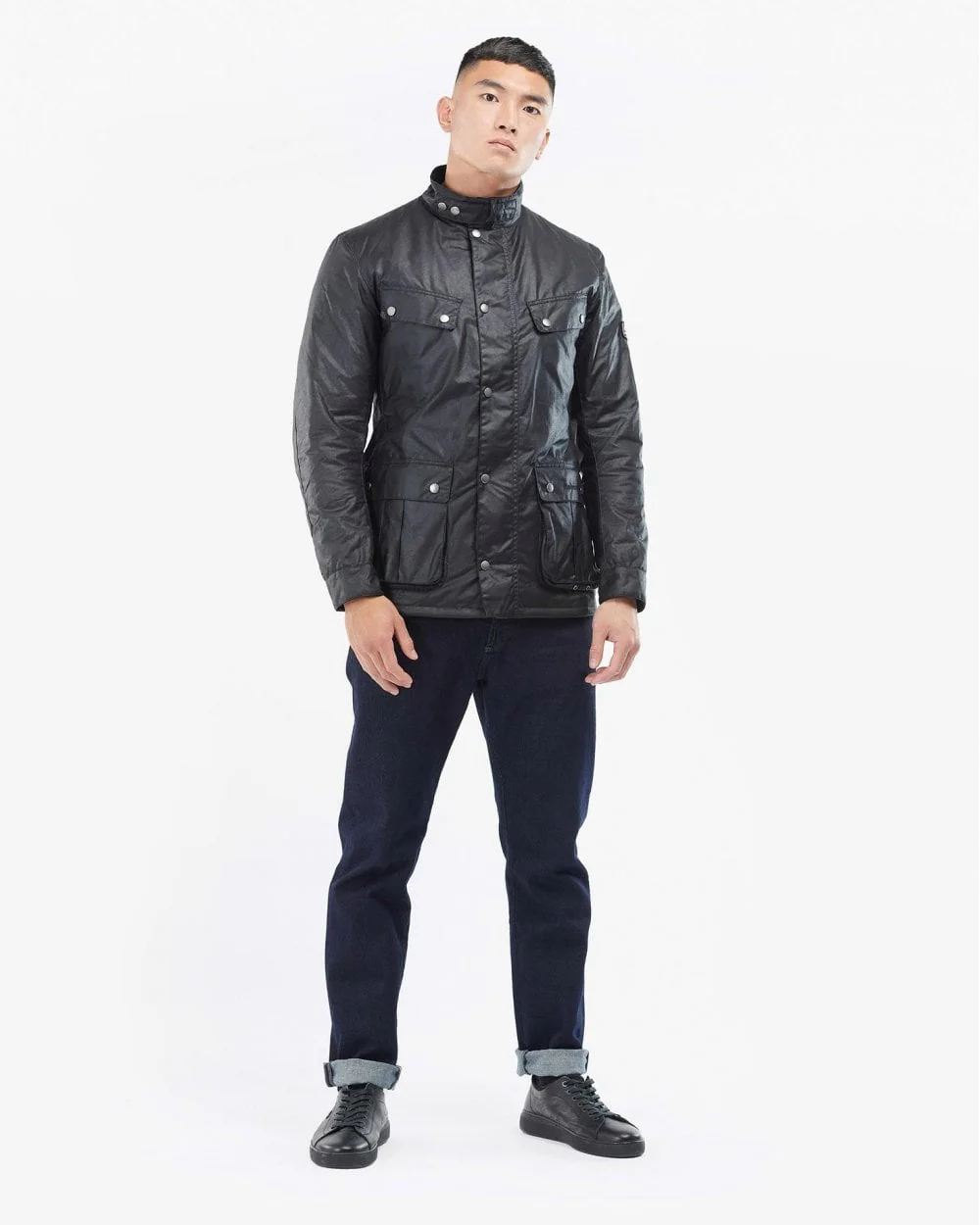 Barbour International Tourer Duke Mens Wax Jacket - Navy - Image 3