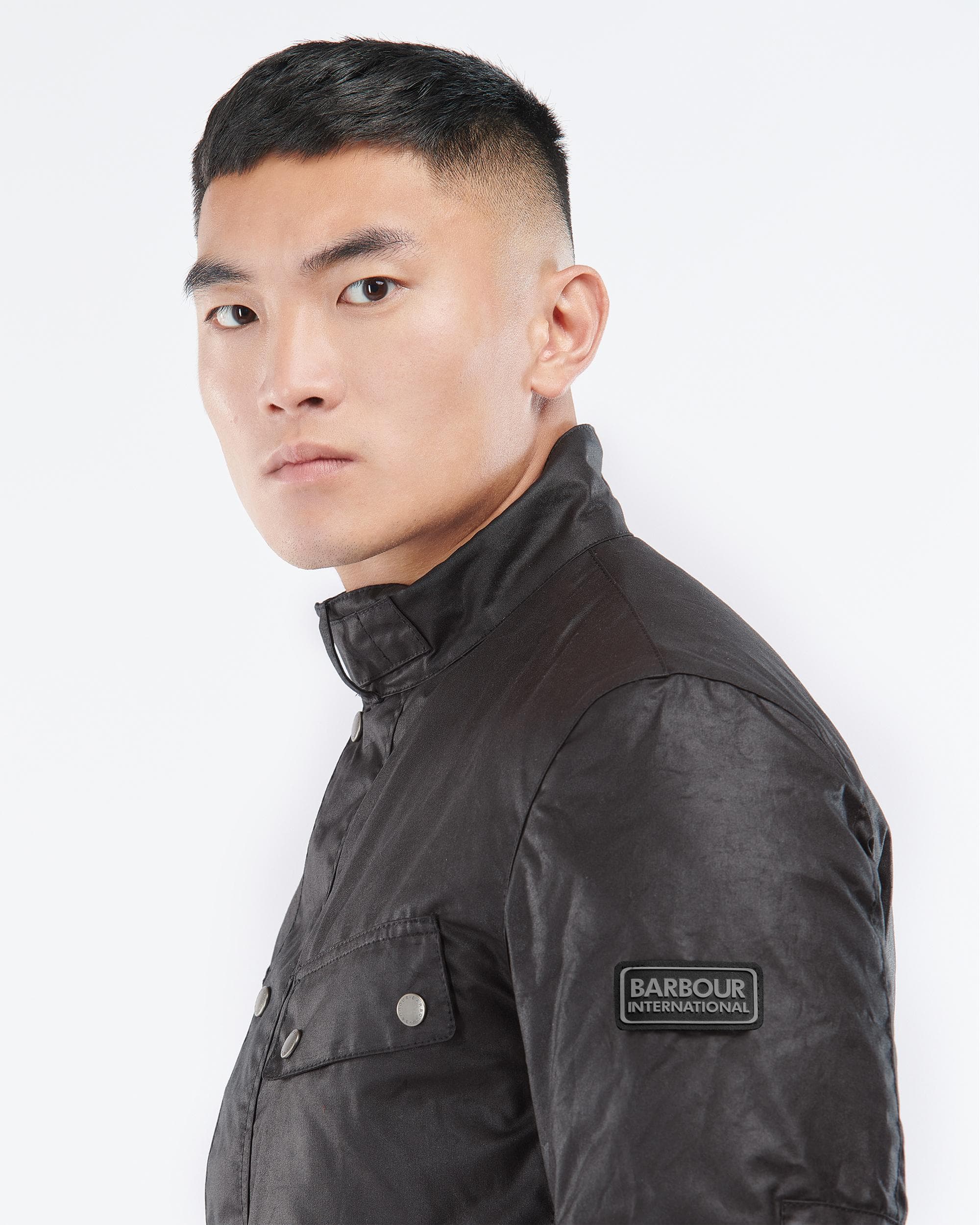 Barbour International Tourer Duke Mens Wax Jacket - Rustic - Image 2