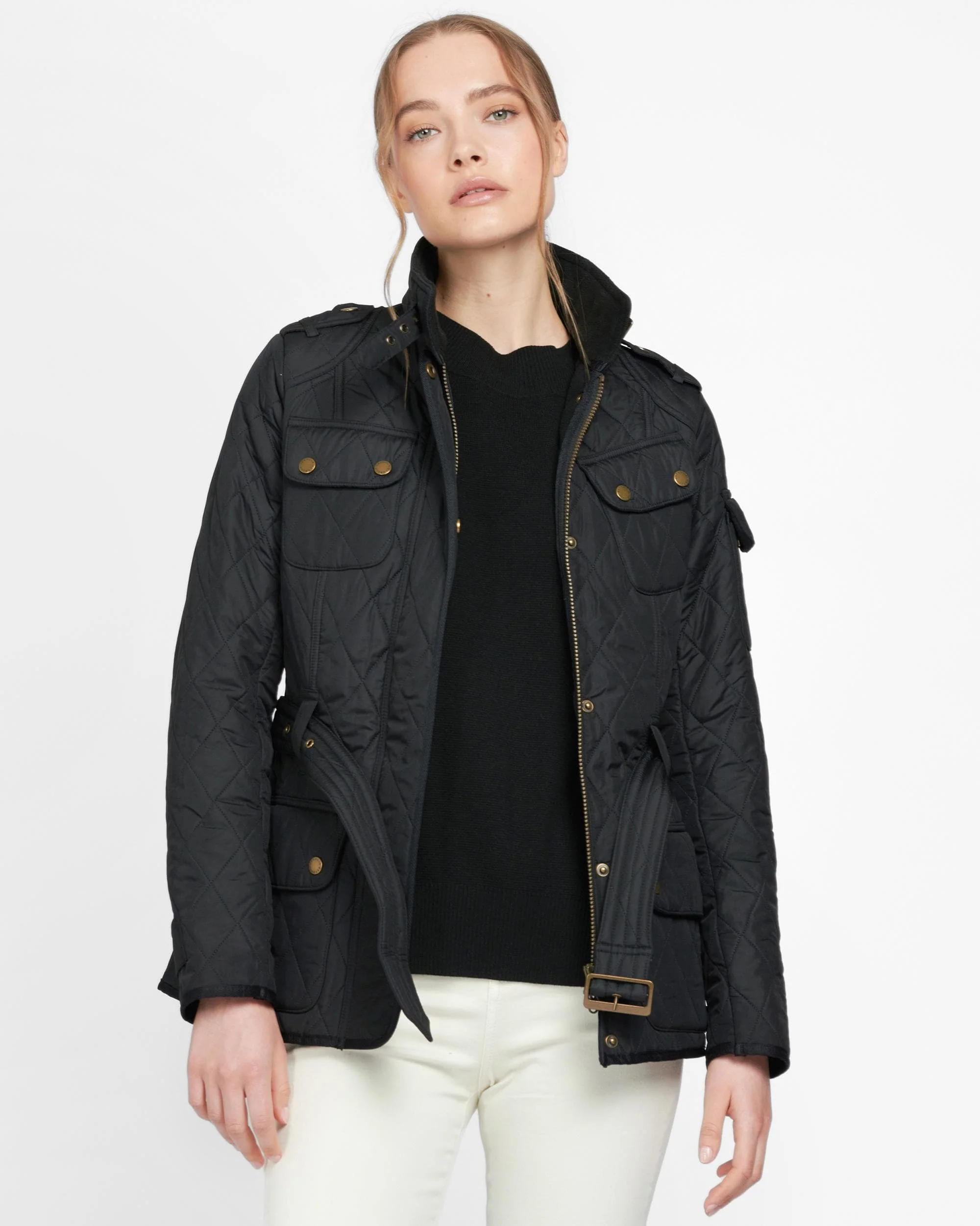 Barbour International Tourer Womens Polarquilt - Black/Black