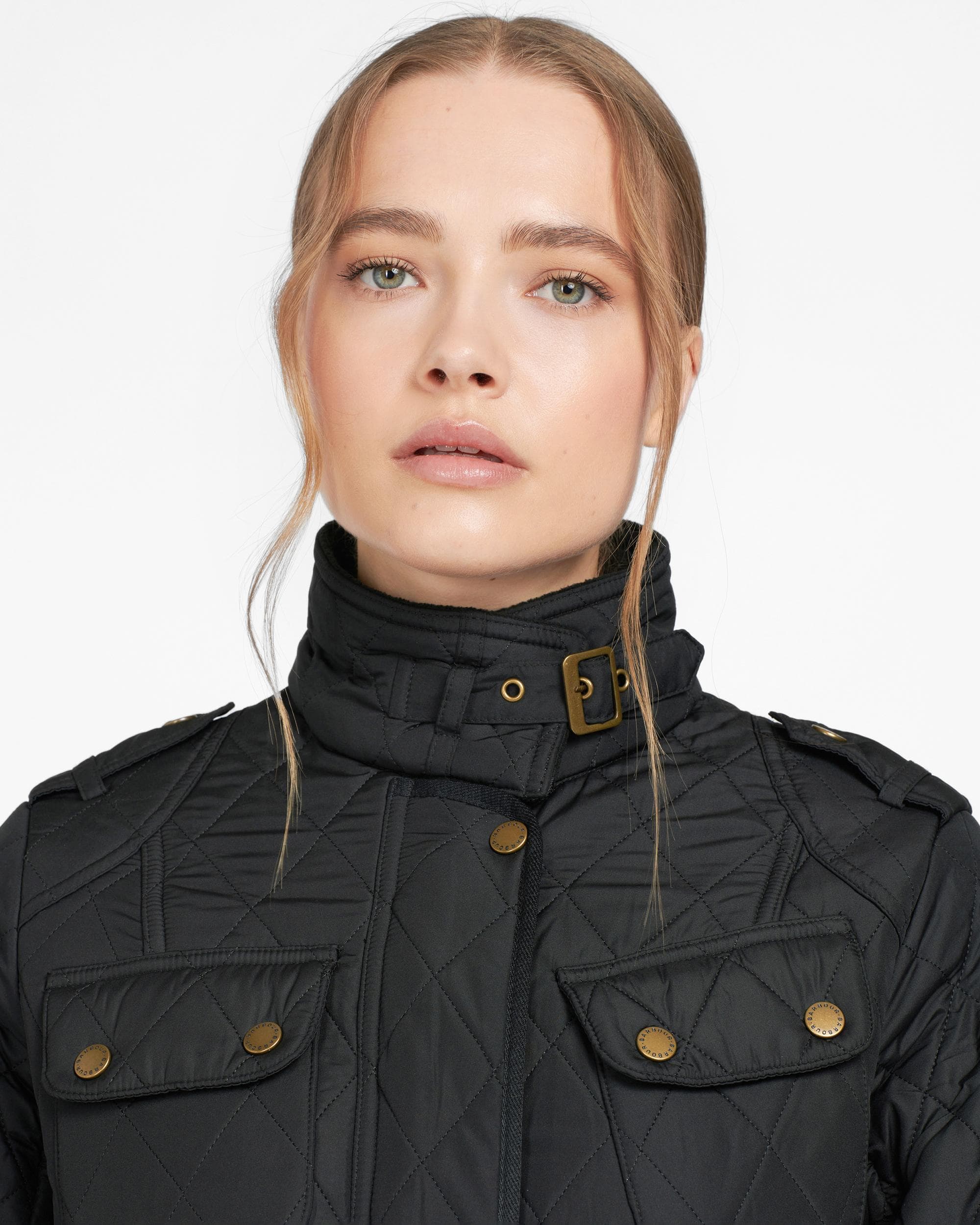 Barbour International Tourer Womens Polarquilt - Black/Black - Image 2