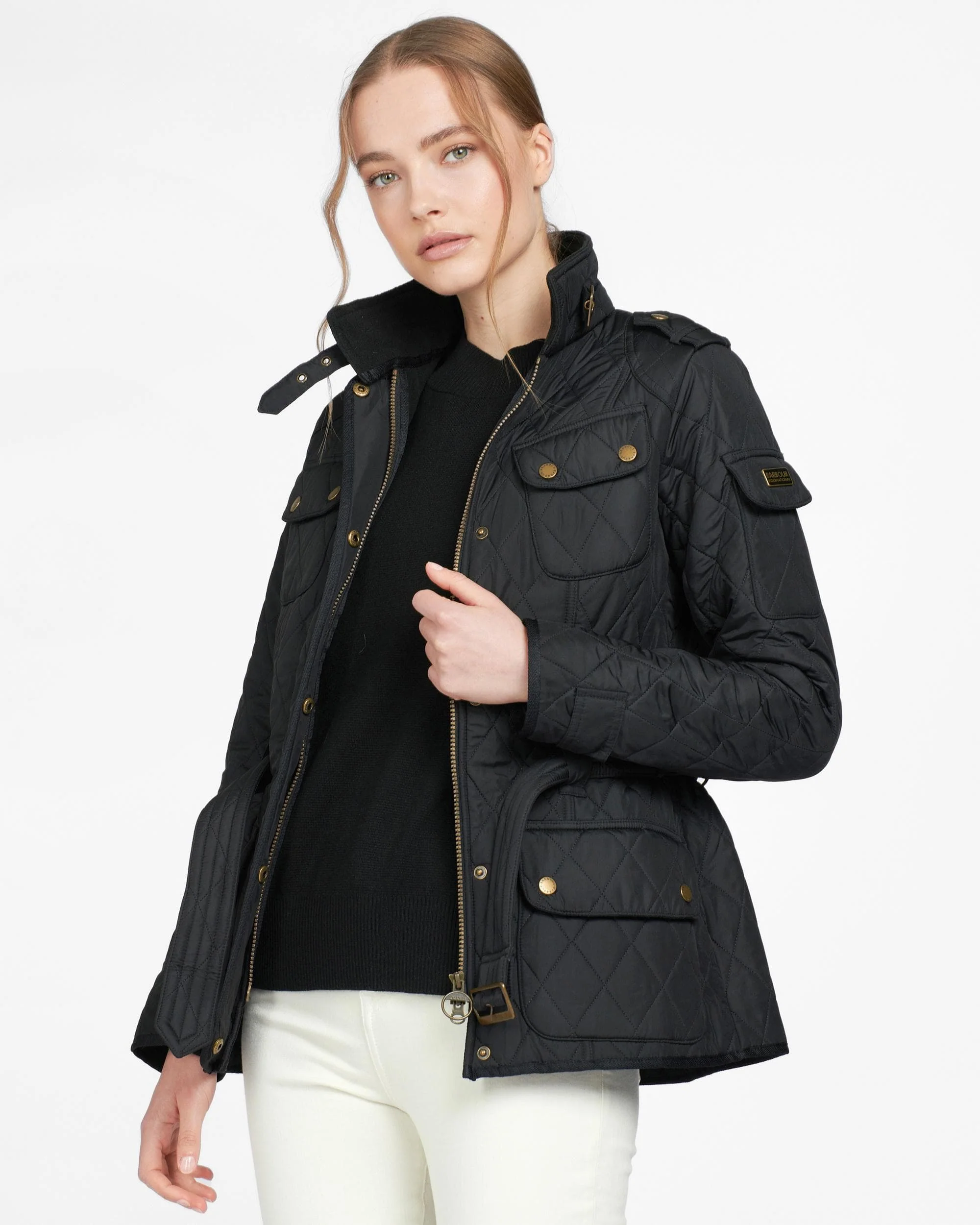 Barbour International Tourer Womens Polarquilt - Black/Black - Image 3